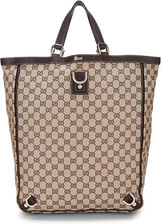 Pre-loved Original GG Canvas D-Ring Abbey Vertical Tote, Brown