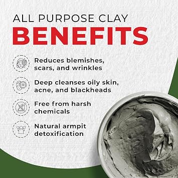 Mayan Magic Mud - Powerful Deep Pore Cleansing Facial and Body Mask - 100 Percent Pure Premium Calcium Bentonite Clay - Treats Acne Breakouts, Blackheads, and Oily Skin - 454 g