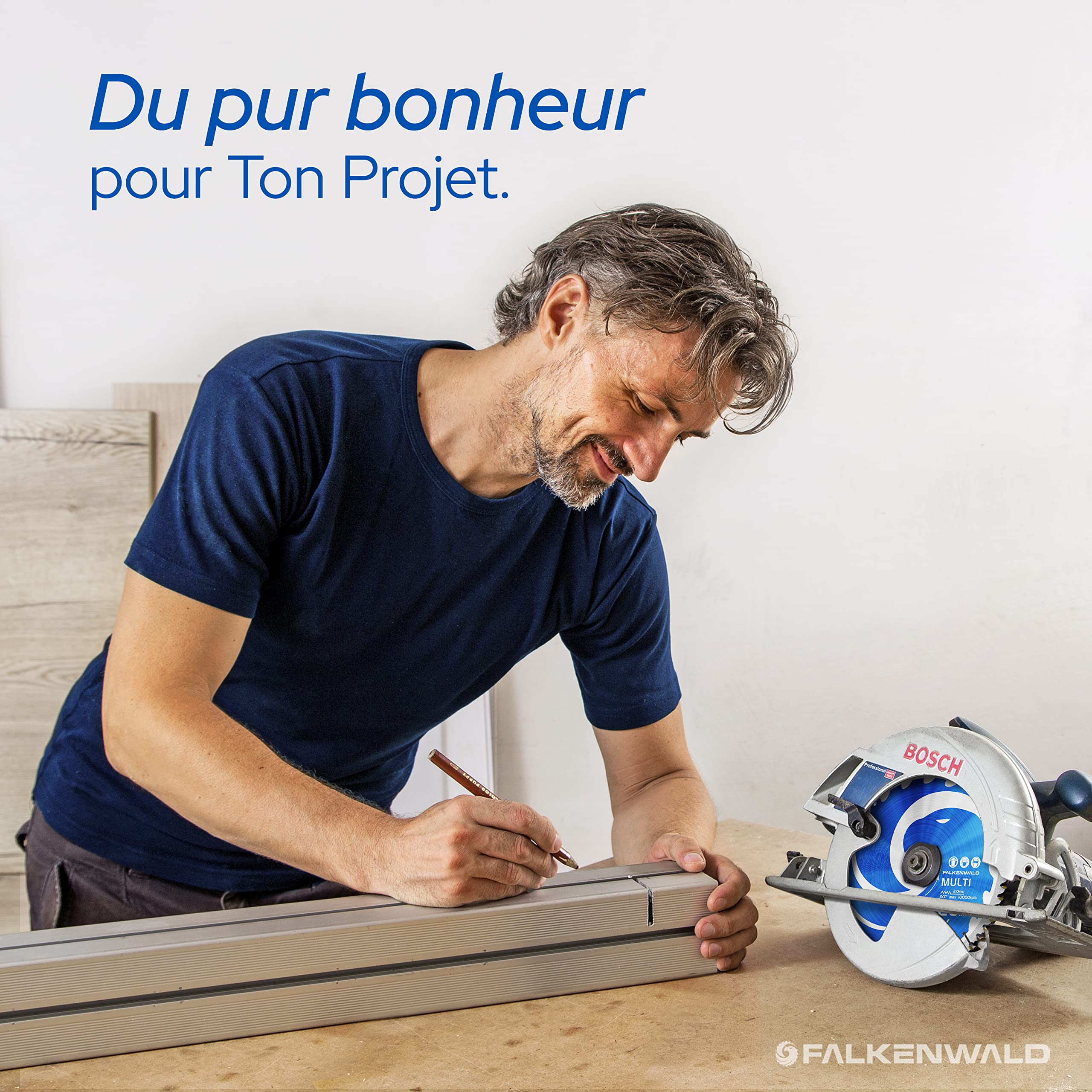 FALKENWALD Lame scie circulaire 165 x 20 mm 60 dents métal dur pour bois métal plastique aluminium compatible Bosch Metabo