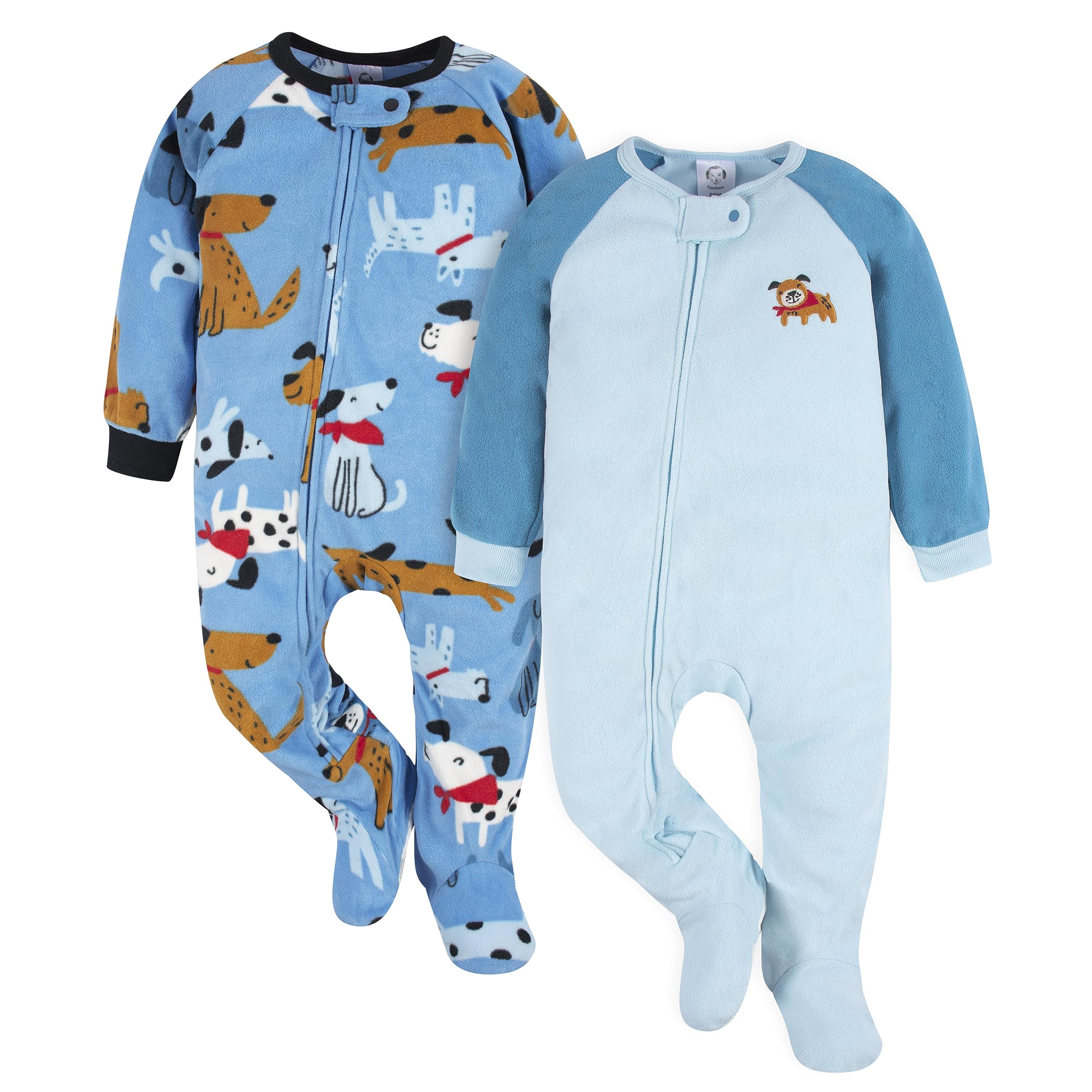 Gerber baby-boys Toddler Loose Fit Flame Resistant Fleece Footed Pajamas 2-Pack