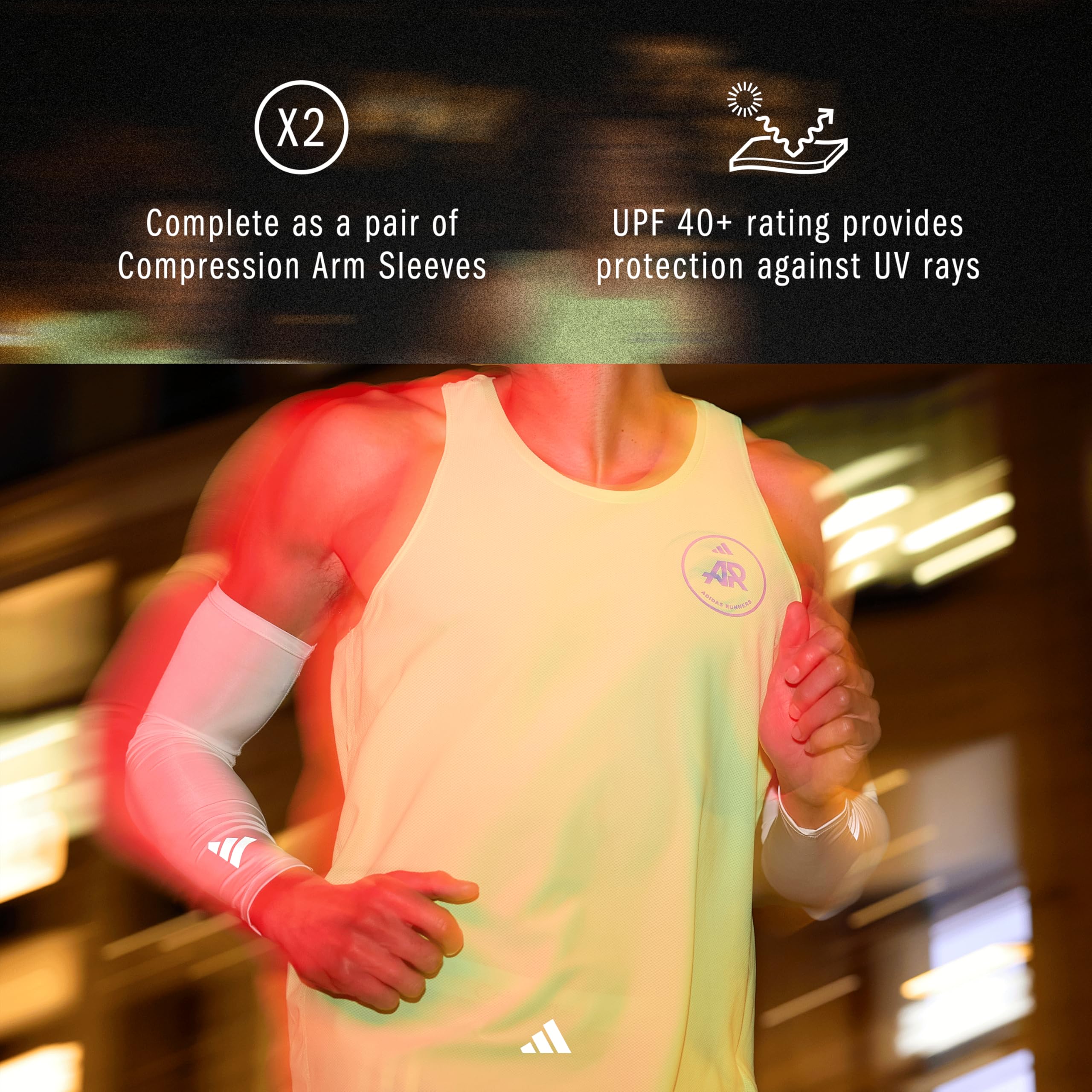adidas Aeroready kompresyjne rękawy na ramiona, pochłaniające wilgoć, lekkie, oddychające, elastyczne, odblaskowe, biały, S-M