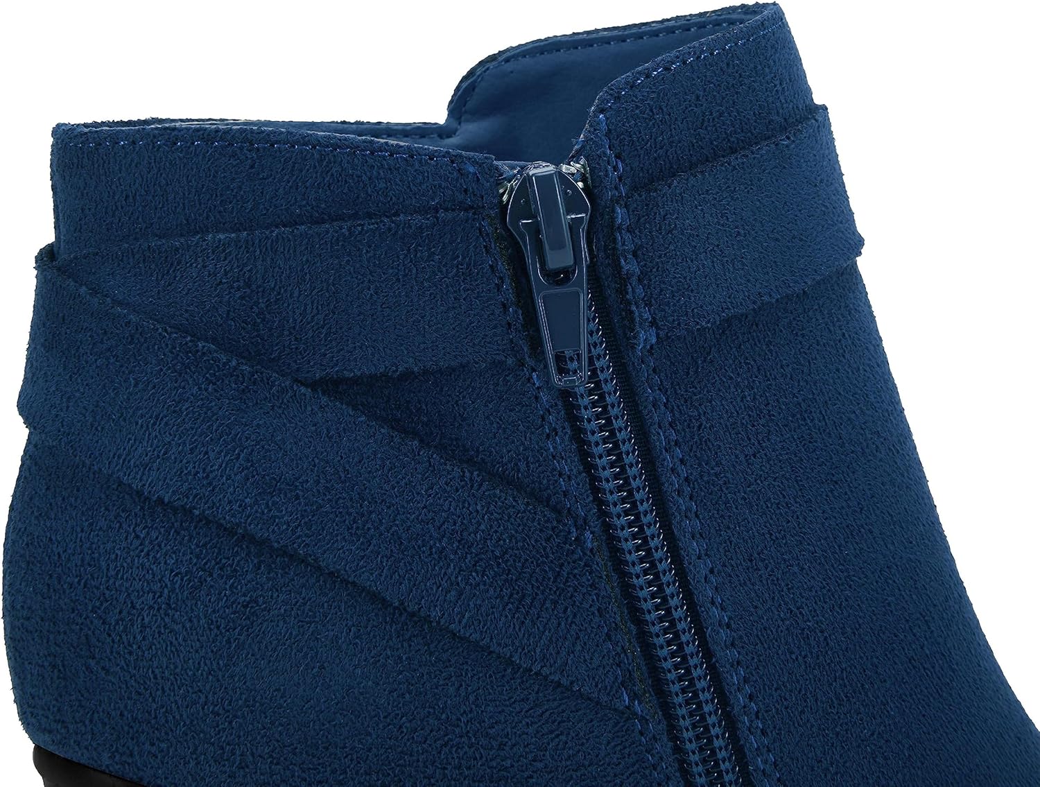 PiePieBuy Women's Tie Knot Chelsea Pump Ankle Boots Closed Toe Stacked Heel Booties Shoes - Image 3