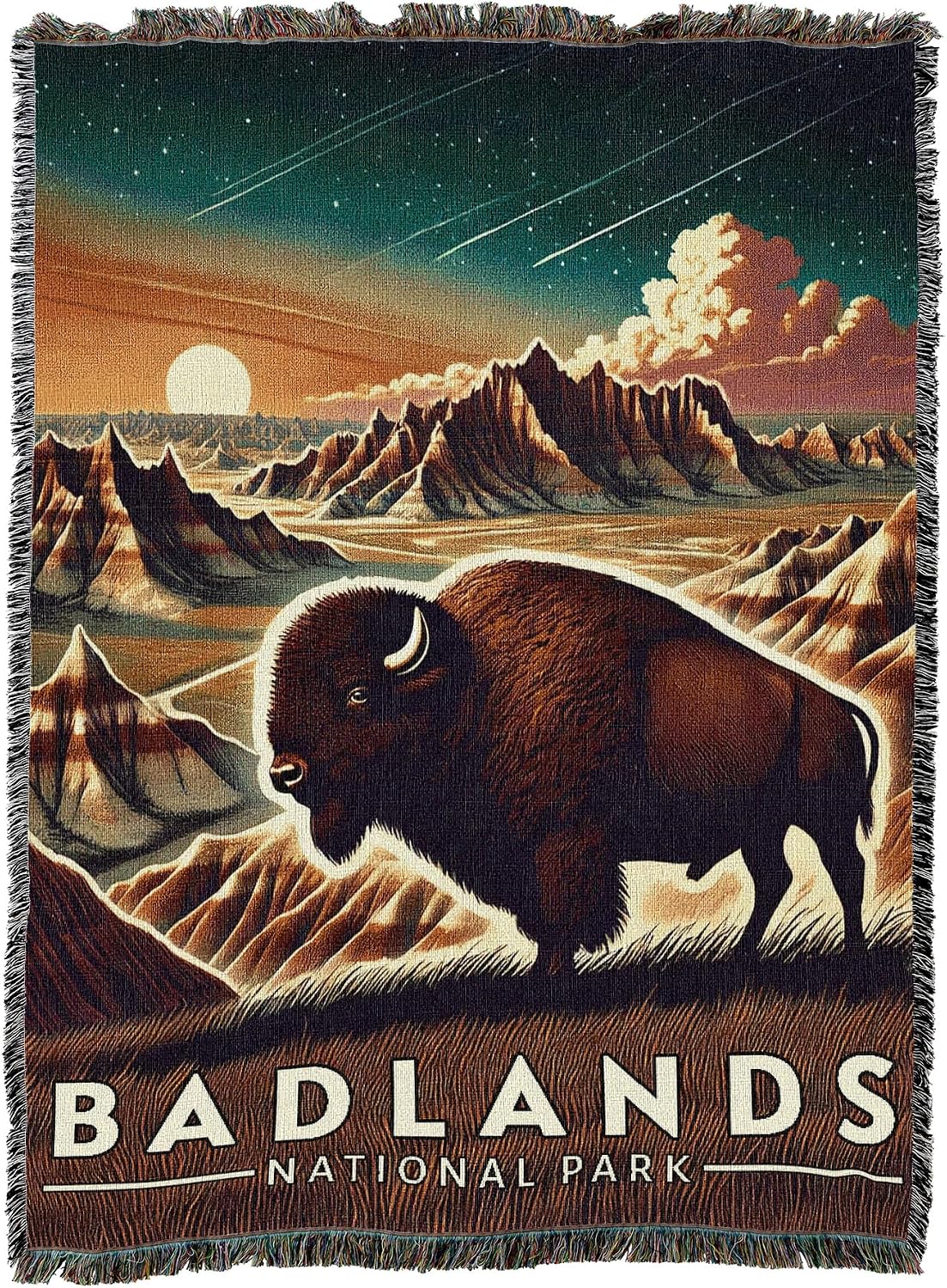 Pure Country Weavers Badlands National Park Blanket - Gift Cotton Tapestry Throw - Made in The USA - 72" x 54"