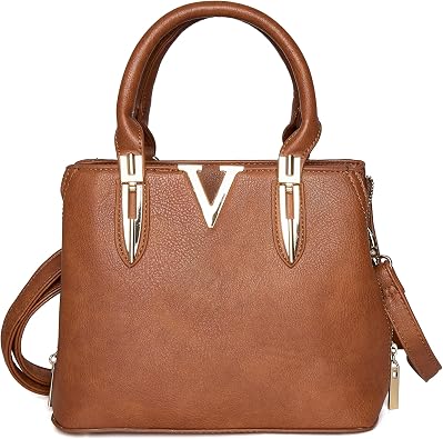 Woodland Leathers Classic Designer Bags - Metallic Accent Shoulder & Top Handle Handbags, Vegan Leather Options