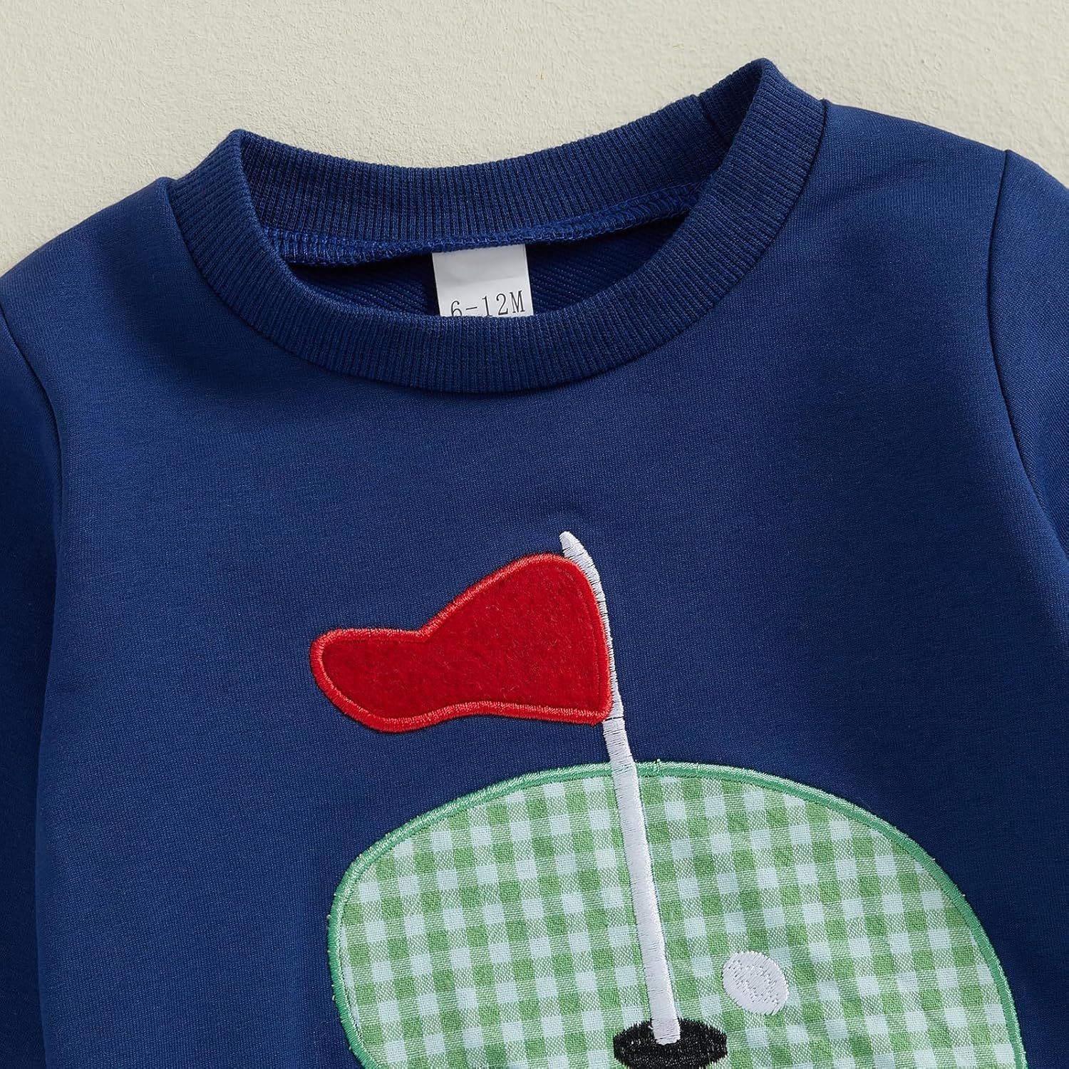 SAYOO Toddler Baby Boy Golf Outfit Hole in One Embroidery Sweatshirts Top Plaid Long Pants Set 2Pcs Golf Theme Fall Clothes - Image 5