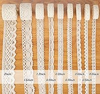 Vista 2 de 27 yardas de cinta de encaje beige, ribete de encaje de algodón, 9 estilos de ribete de encaje para coser, cinta vintage boho para manualidades