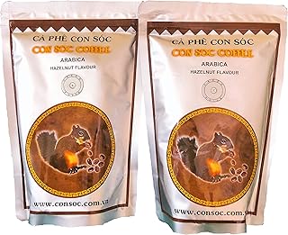 CON SOC COFFEE フレーバーコーヒー ヘーゼルナッツフレーバー 500g(アラビカ 中挽き 250gx2袋)