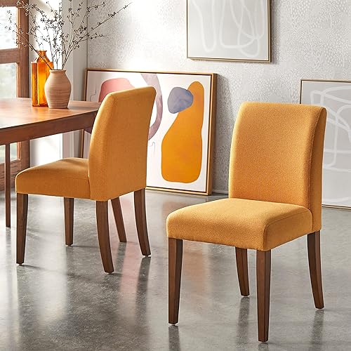 Zane Parsons - Silla de comedor (juego de 2 unidades), color amarillo girasol