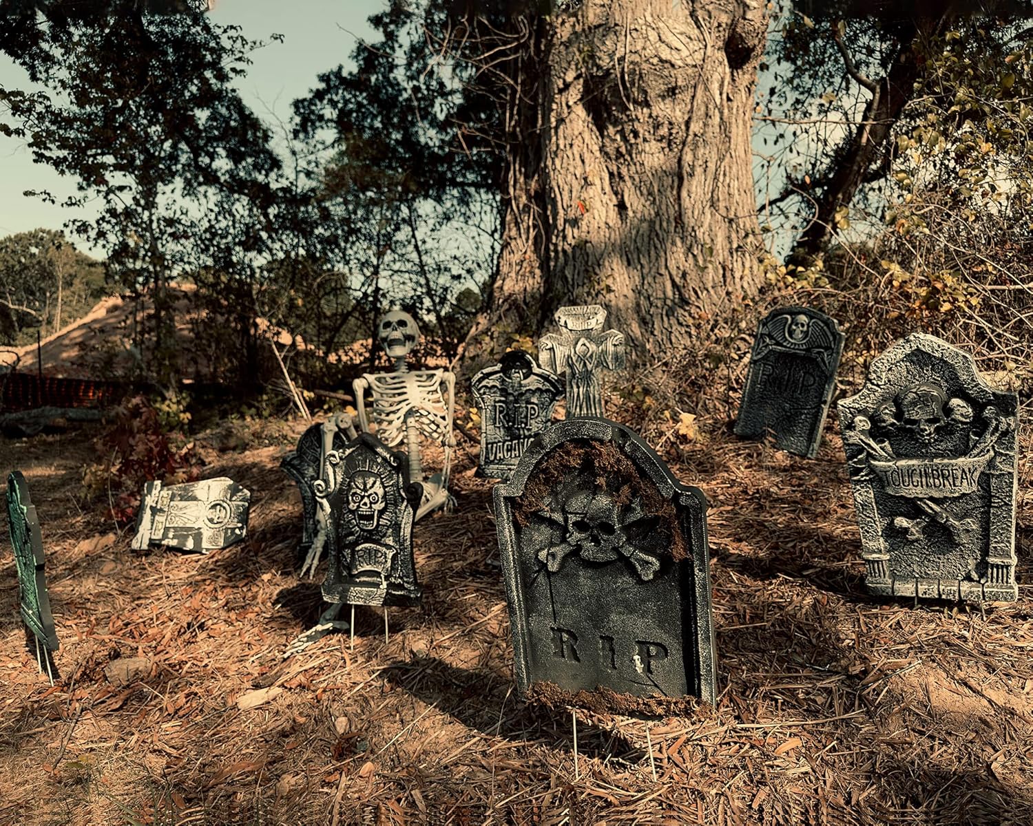 10 Pcs Miniature Tombstone Decorations - Resin Halloween Graveyard Scene For Dollhouse & Party