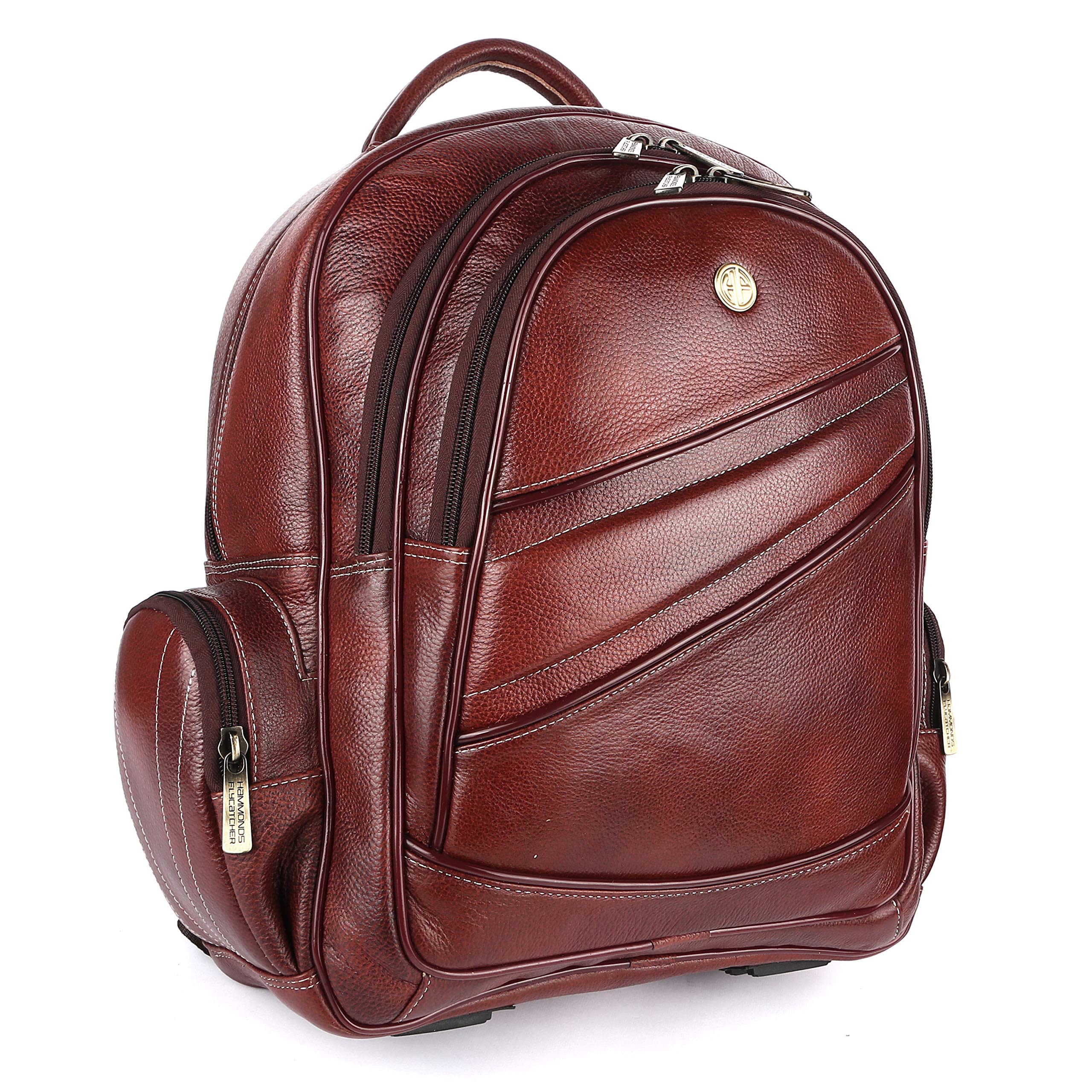 Genuine Leather Black 15.6 inch laptop Backpack-image-21
