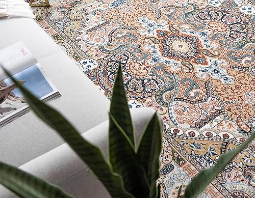 Miniatura 7 de Rugs.com Rabia Collection - Alfombra baja marfil de 5 x 8 pies, perfecta para dormitorios, comedores, salas de estar