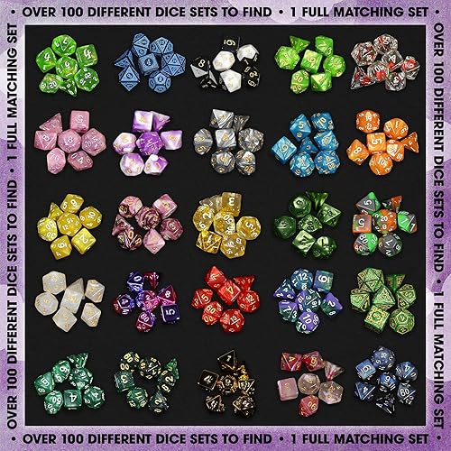 Miniatura 3 de 1985 Games Premium Mystery Dice Juego de 7 dados poliédricos, amplia gama de patrones, dados de juego, adecuados para juegos de rol y juegos de mesa