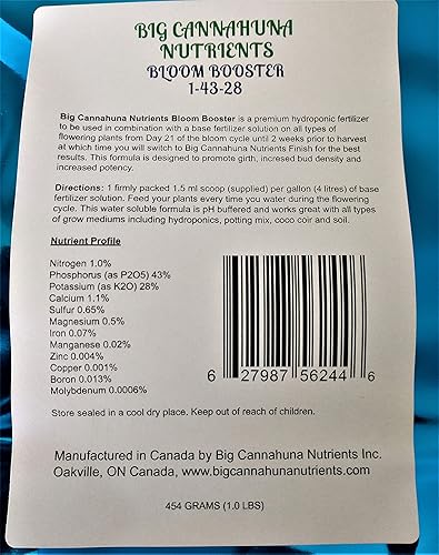 Miniatura 2 de Big Cannahuna Nutrients Bloom Booster 1-43-28 1601oz