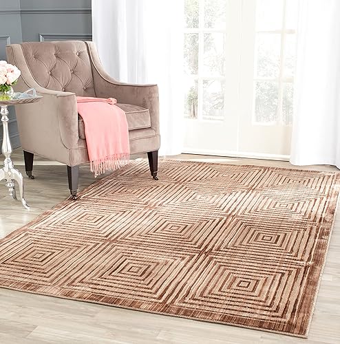 Miniatura 2 de SAFAVIEH Infinity Collection INF569B - Alfombra de pasillo, 2 x 8 pies, marrón y beige, no desprende pelusa y de fácil cuidado, ideal para zonas de