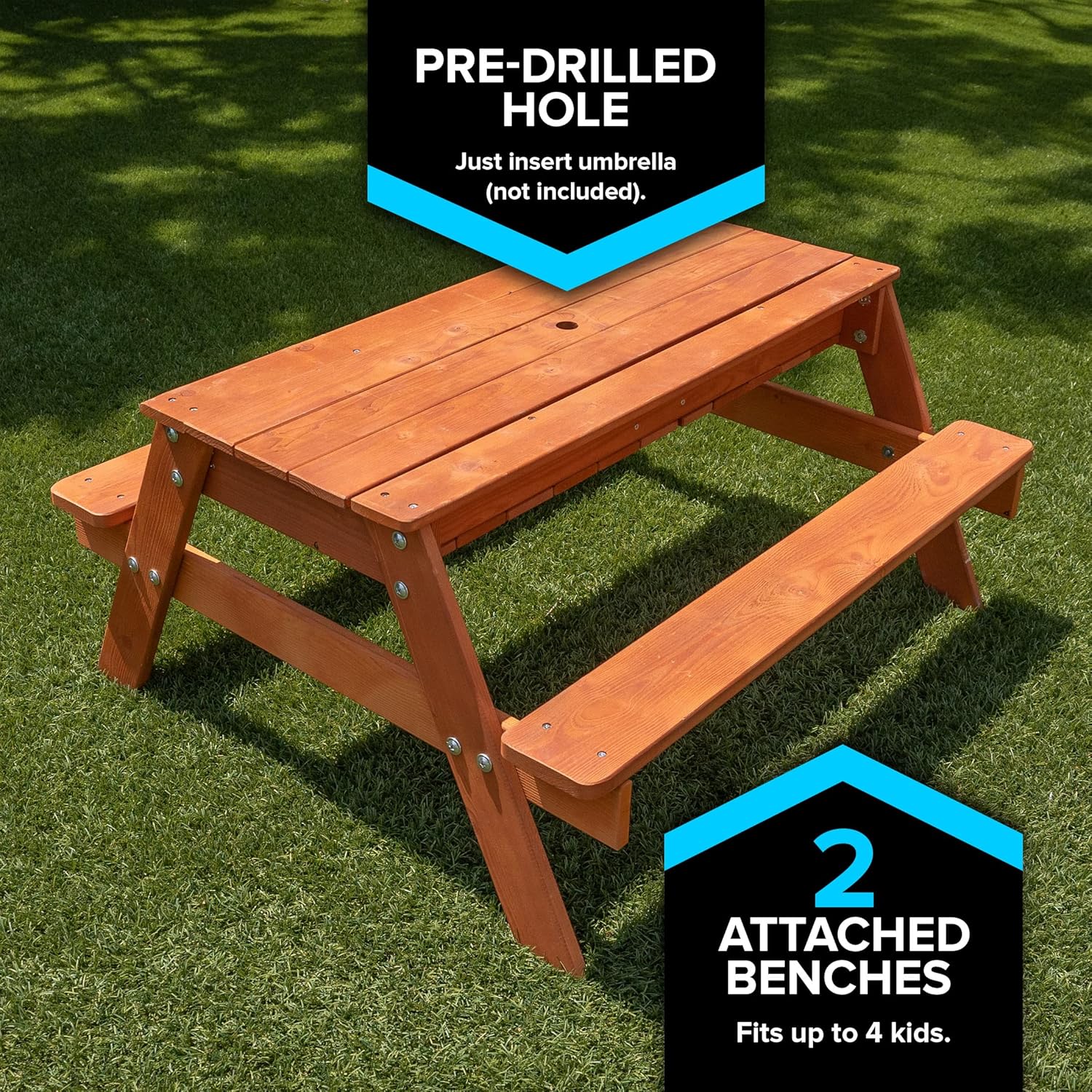 Sportspower wp-582u Kids Picnic Table with Play Features, Brown