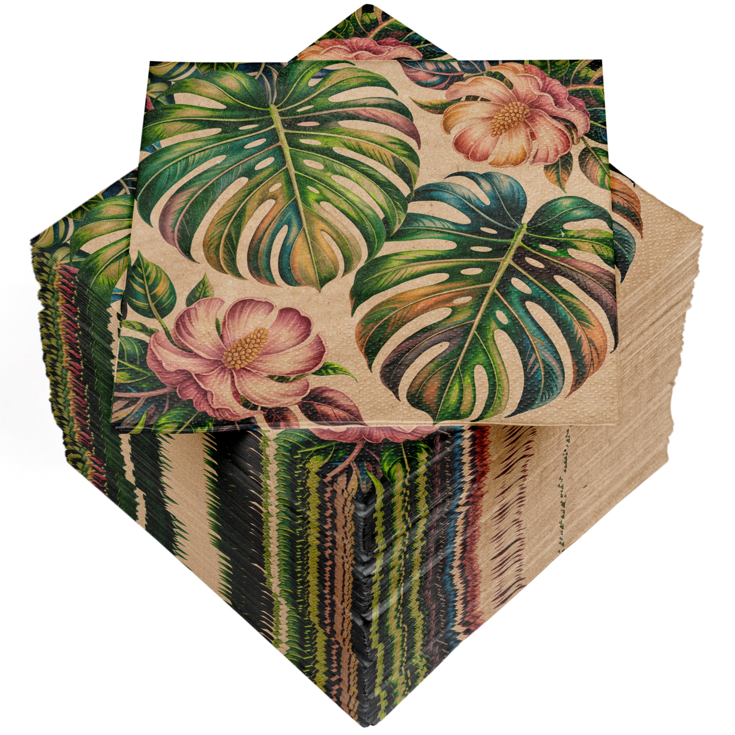 HEKU 100 Napkins, 3-ply, 33 x 33 cm, Tropical Garden, Absorbent and Practical Packaging, Wide Selection, Ideal for Special Occasions