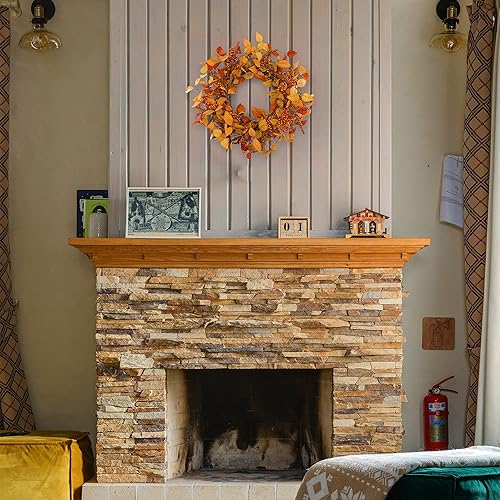 Miniatura 7 de YNYLCHMX Letrero de bienvenida de otoño para puerta delantera letrero redondo de madera para colgar al aire libre porche interior casa de campo con