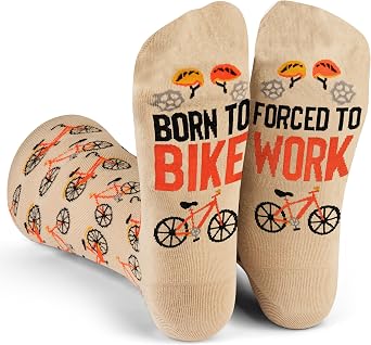 Lavley Bike Socks - Gifts for cyclists and mountain bikers - Fun holiday or birthday gift - Great stocking stuffer