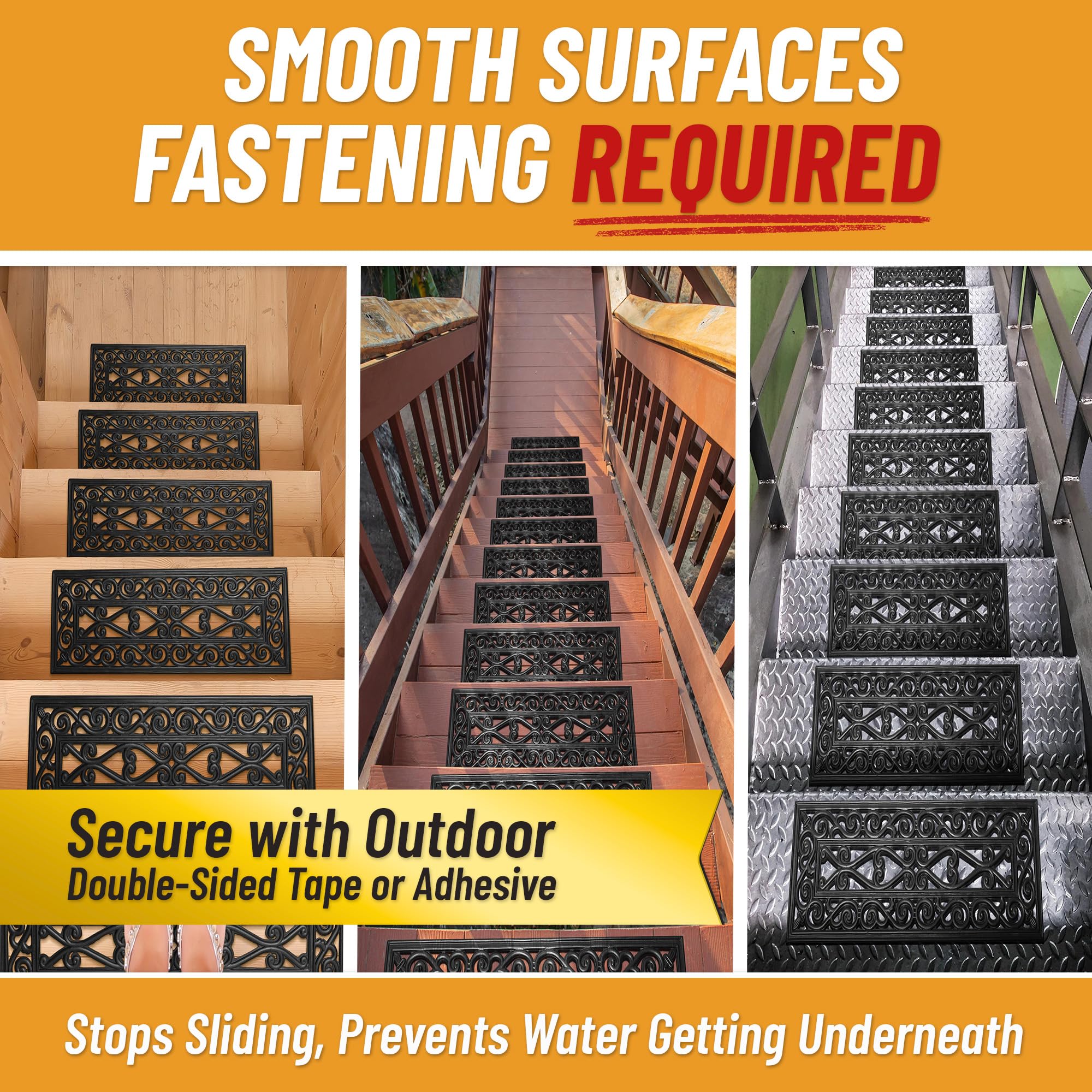Amazon.com: Ottomanson Outdoor Rubber Stair Treads – Scroll Latice