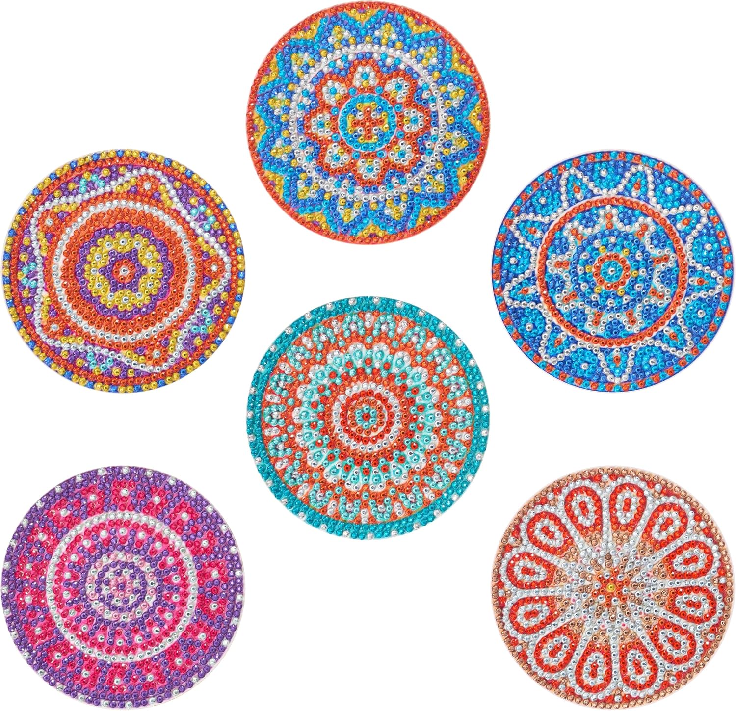 DIAMOND ART CLUB Coasters - Dogs, Diamond Painting Kit, Fun DIY Crafts for Adults, Diamond Art Coasters for Beginners, 4" x 4" (Pack of 6)