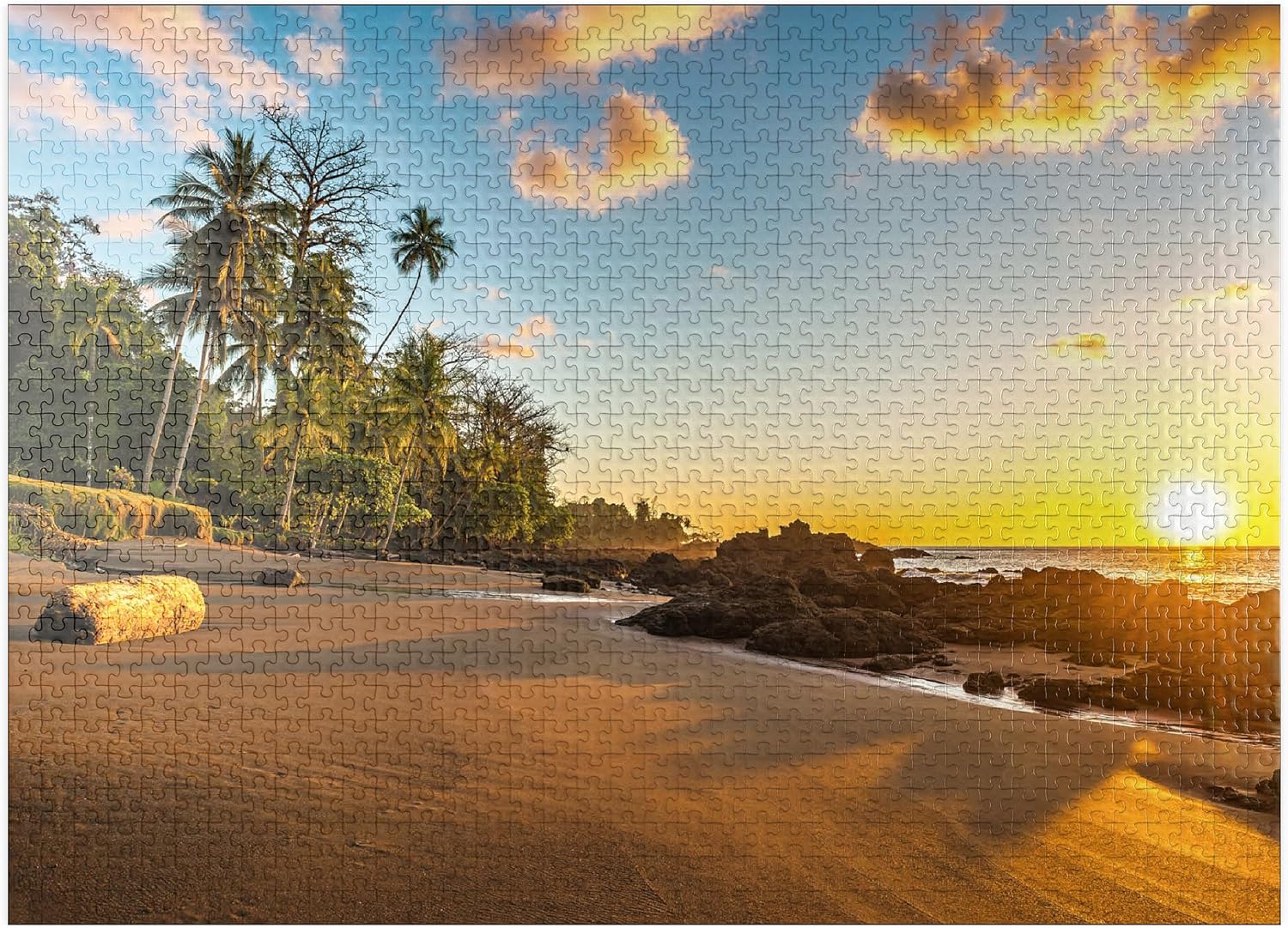 MyPuzzle Tropical Sunset On The Pacific Coast of Costa Rica - Premium 1000 Piece Jigsaw Puzzle for Adults