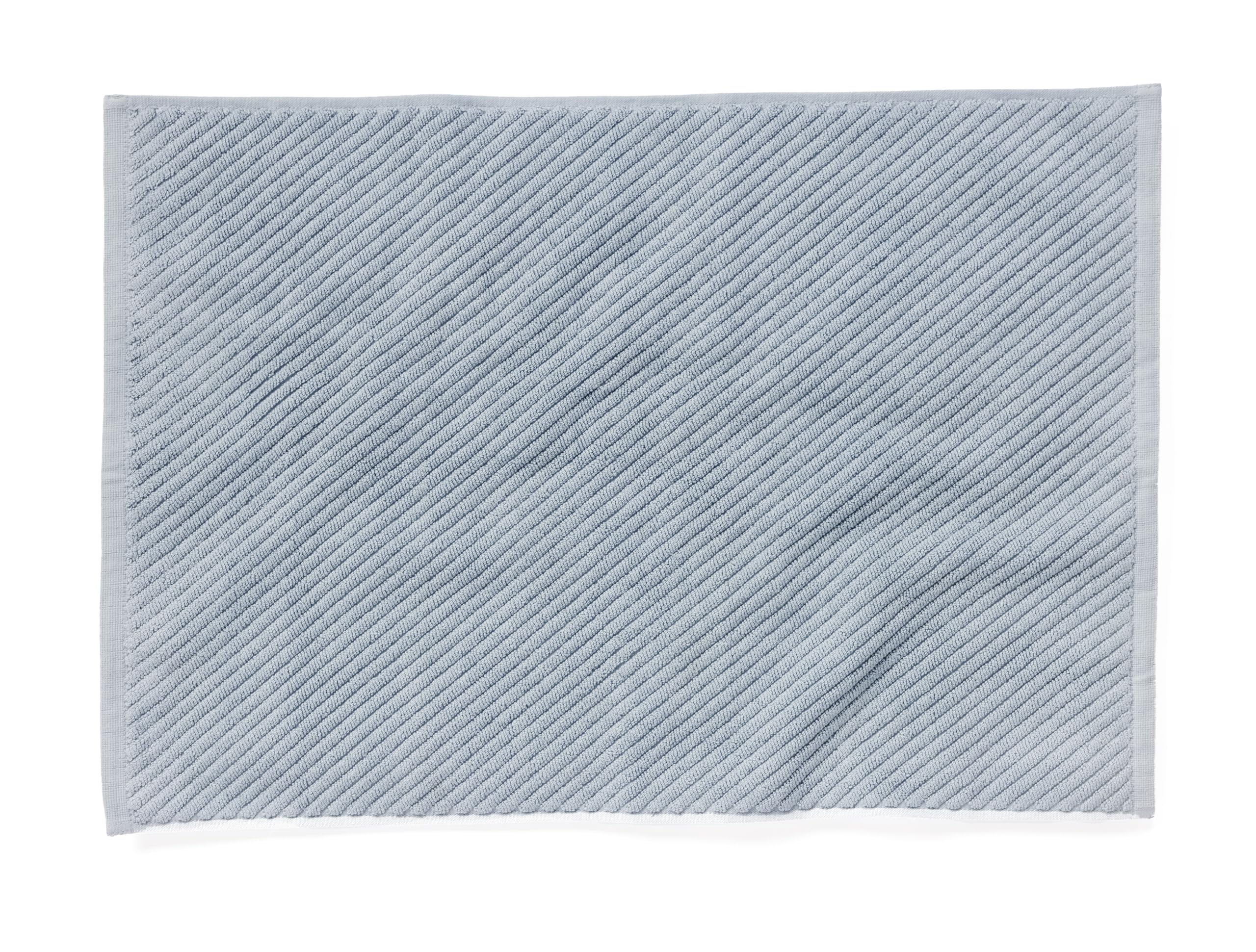 Coyuchi Air Weight Organic Twill Bath Mat, 32"x19", Stone Blue