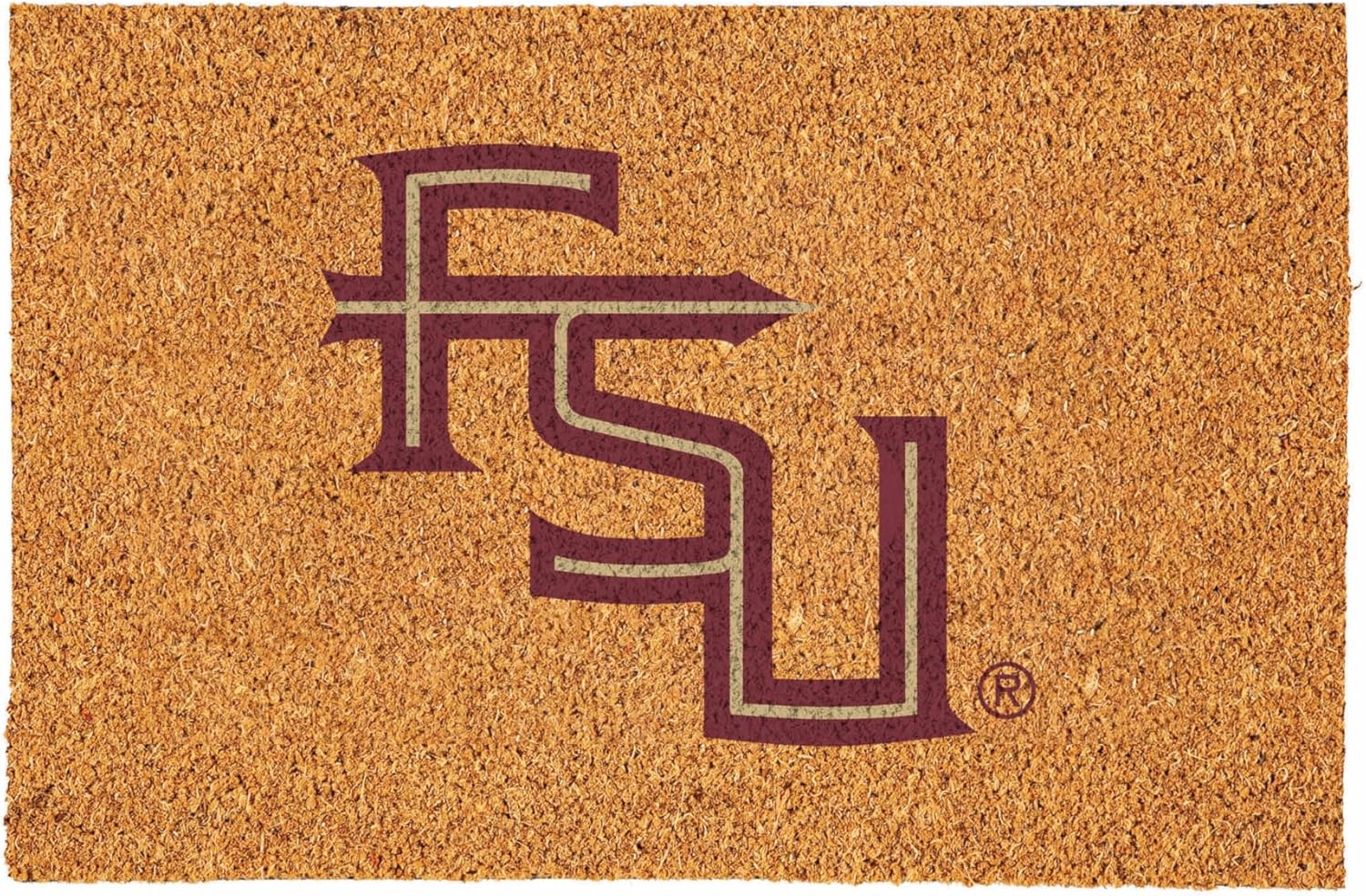 Team Sports America NCAA Florida State University Coir Doormat 36"x24", Official Full Color Team Logo, Extra Large Front Door Mat, Outdoor Indoor Entrance Rug, Non-Slip Welcome Mat for Porch Patio