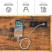 Vista 5 de HOOBRO 47.2" Console Table with Power Outlets and USB Ports, Sofa Narrow Entryway Table with Charging Station, Behind Couch Table, Hallway, Foyer