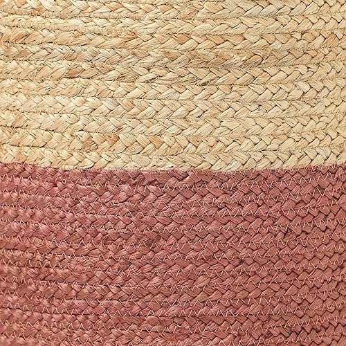 Miniatura 43 de REDEARTH · Taburete otomano de puf cubo, puf trenzado de yute para la sala de estar, dormitorio, guardería, patio, salón y otras habitaciones (14.5