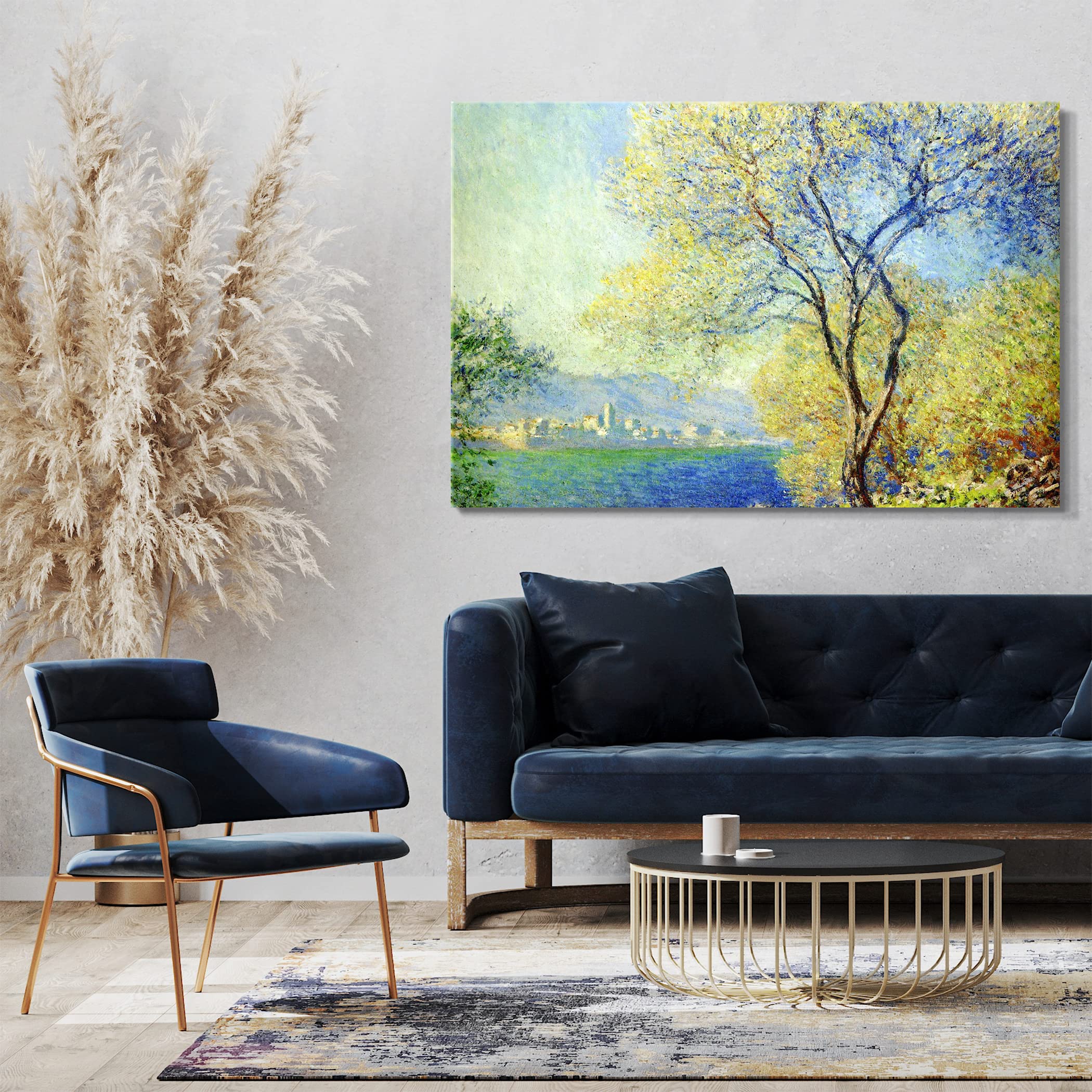 Printed Paintings Stampa su Tela (120x80cm): Claude Monet - Antibes, Vista dal Giardino di Salis