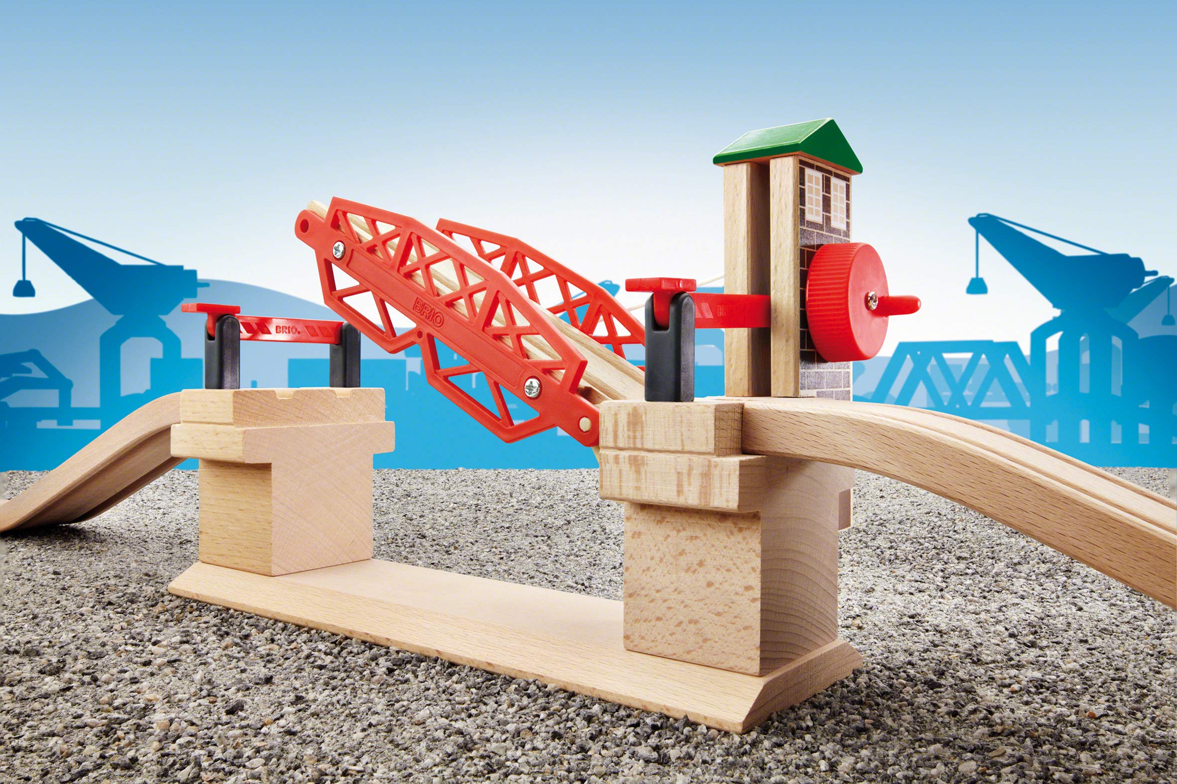 BRIO World 33213 IR-Frachtlok – Elektrische Lokomotive mit Fernsteuerung – Zubehör für die BRIO World & World 33757 Hebebrücke – Eisenbahnzubehör für die BRIO Holzeisenbahn