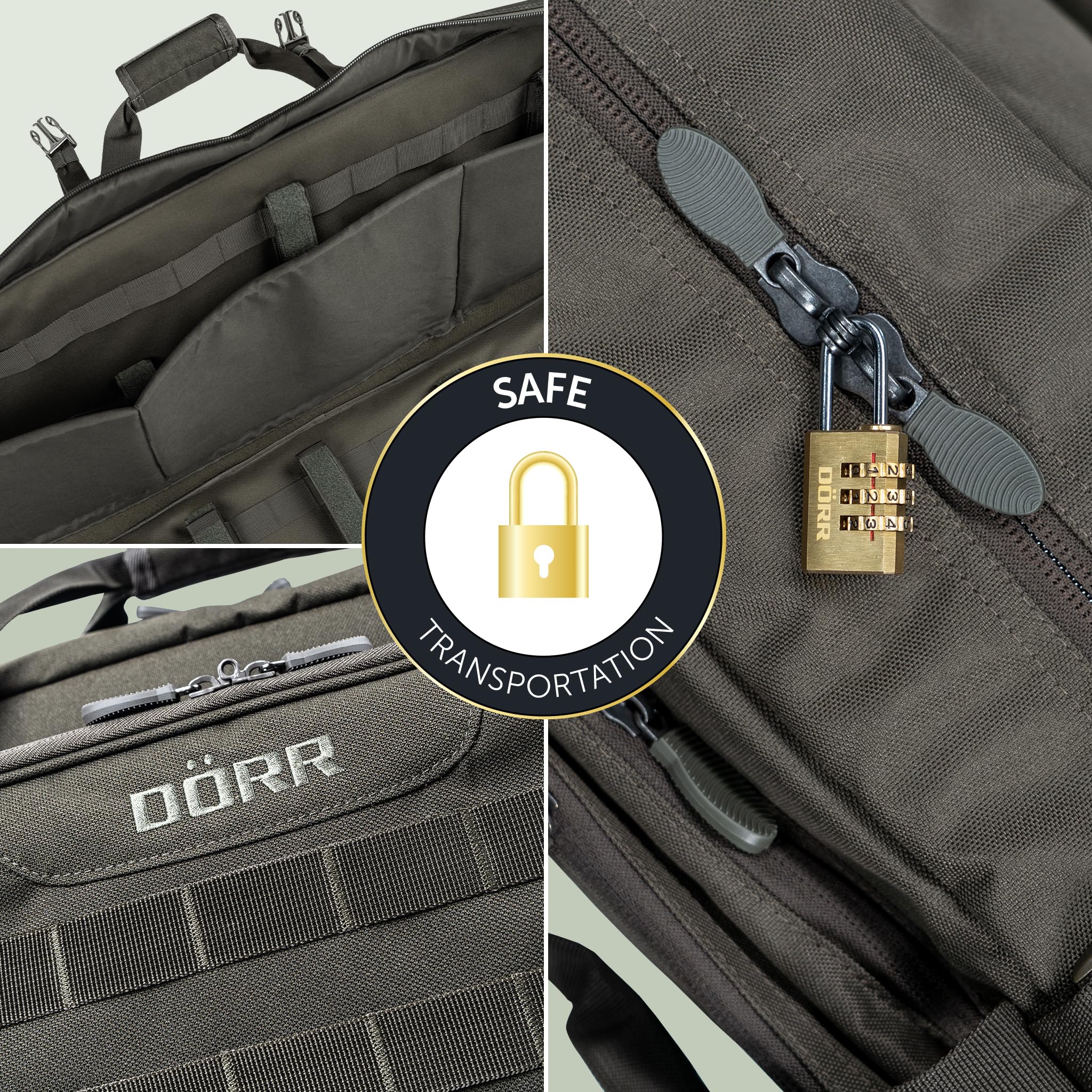 DÖRR Gewehrtasche ProTac für eine (108x27x6 cm) oder Zwei Langwaffen mit Schalldämpfer (129x30x12 cm Doppel-Gewehrtasche) Abschließbar Waffentasche Airsofttasche Waffenfutteral Waffenkoffer Taktisch