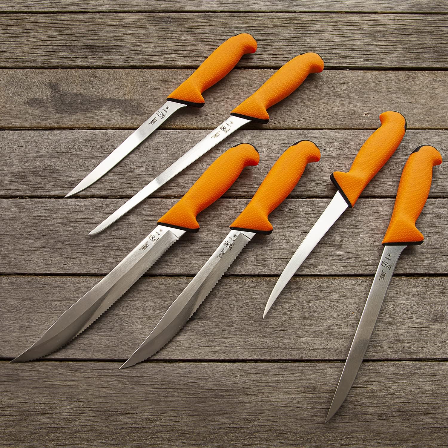 Mercer Culinary Mercer Sport M13801 Fishing Knife, 9" Utility Fishing Slicer, Scalloped, Orange