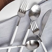 Vista 5 de Cambridge 306420Ckp12Ds Mazzy White Handle - Juego de cubiertos de 20 piezas