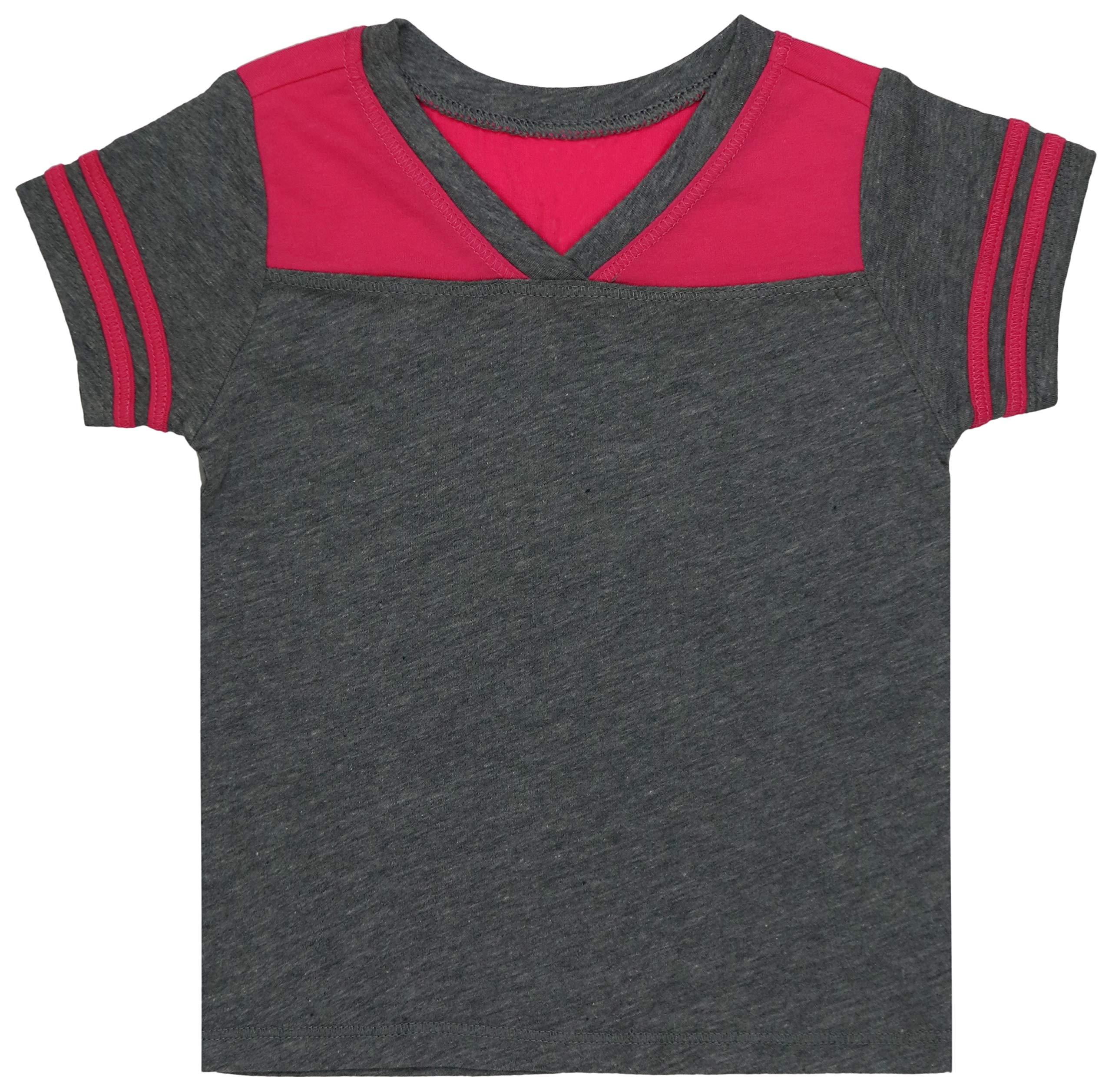 ToBeInStyle Kids Boys Girls Cotton Jersey Contrast Raglan V-Neck Tee T-Shirts