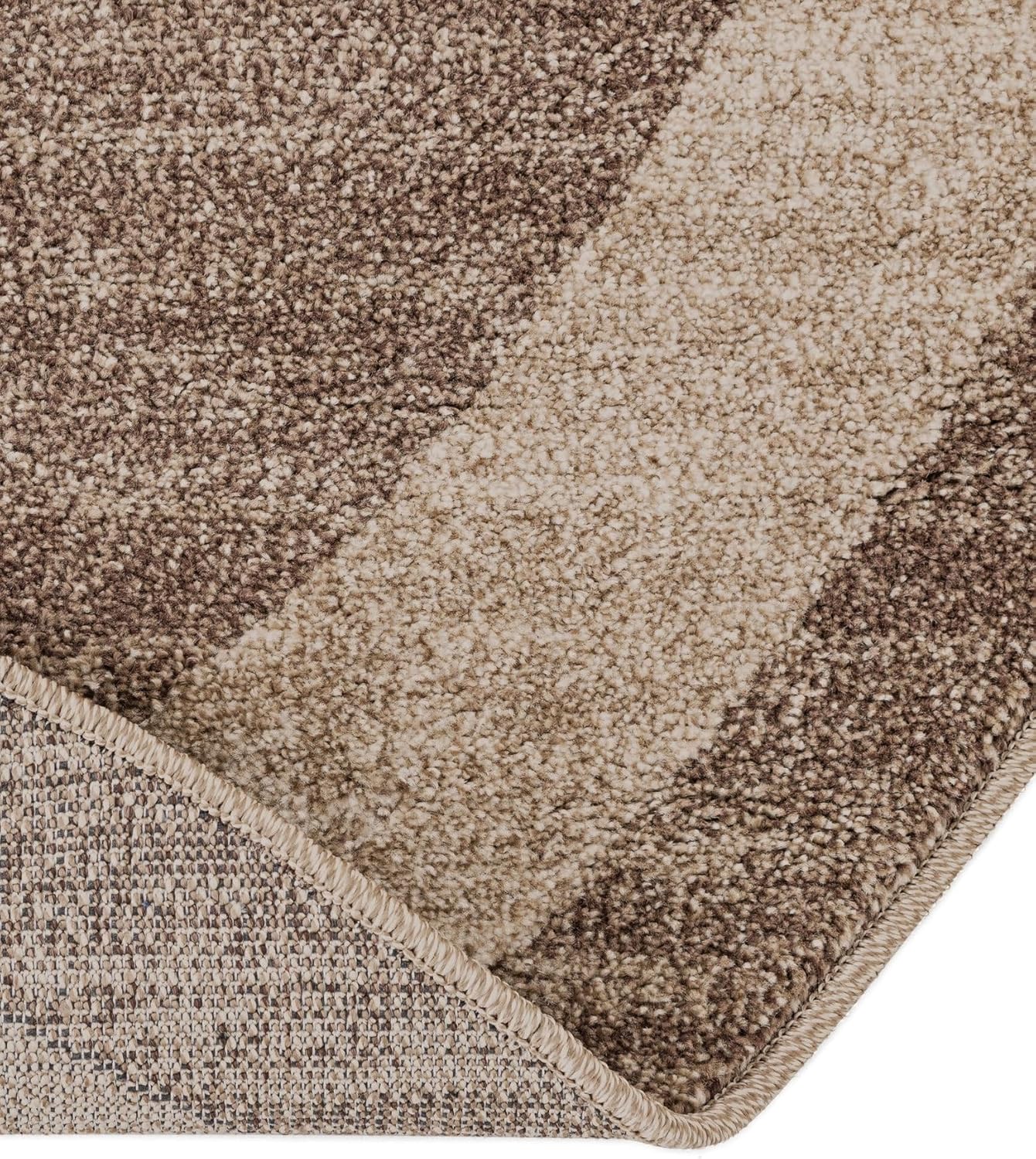 Rugs.com Angelica Collection Rug – 4 Ft Round Light Brown Medium-Pile Rug Perfect for Kitchens, Dining Rooms