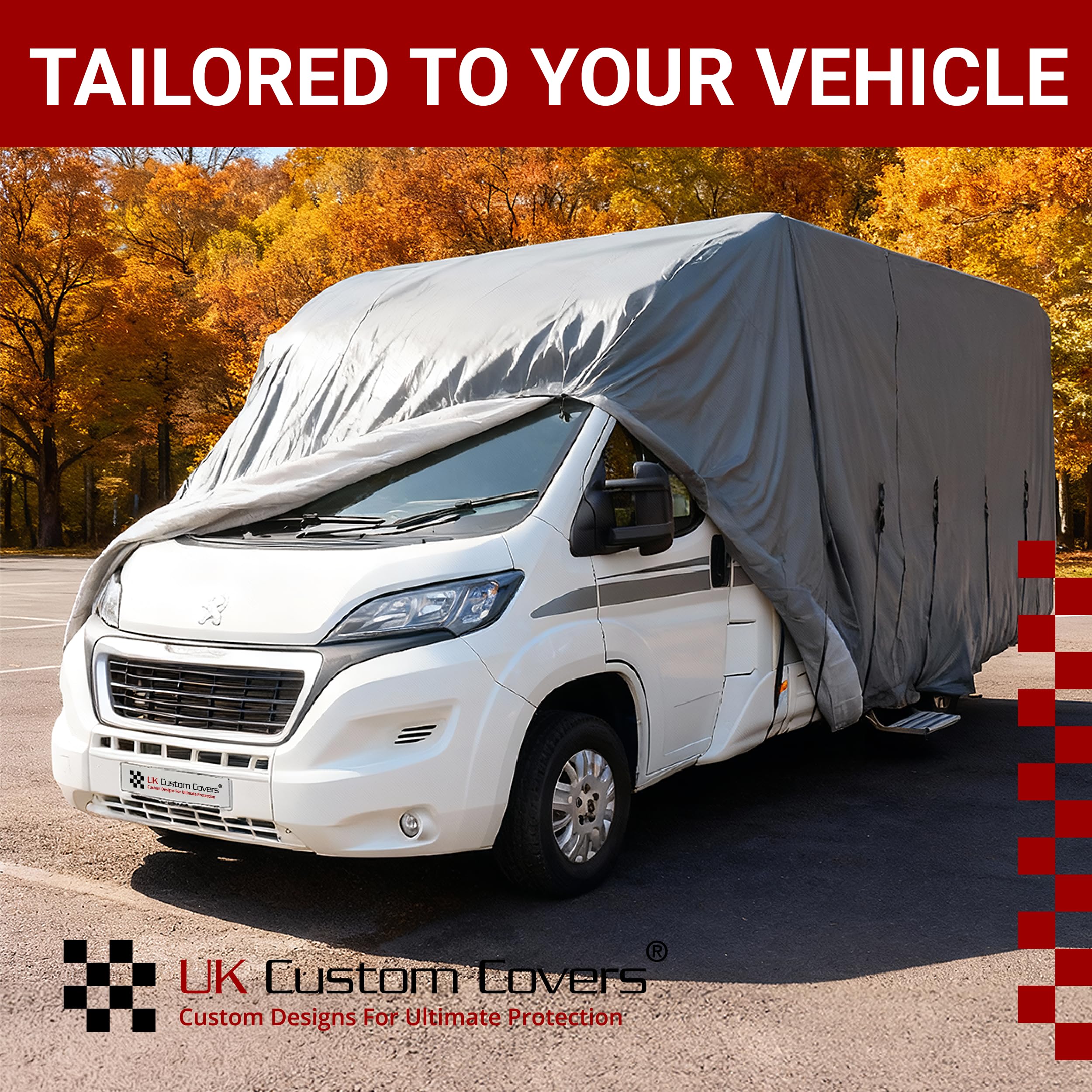 UK Custom Covers MC860GREYAD4 - Funda impermeable para autocaravana de 4 capas, color gris, tamaño 5,7-6,1 m