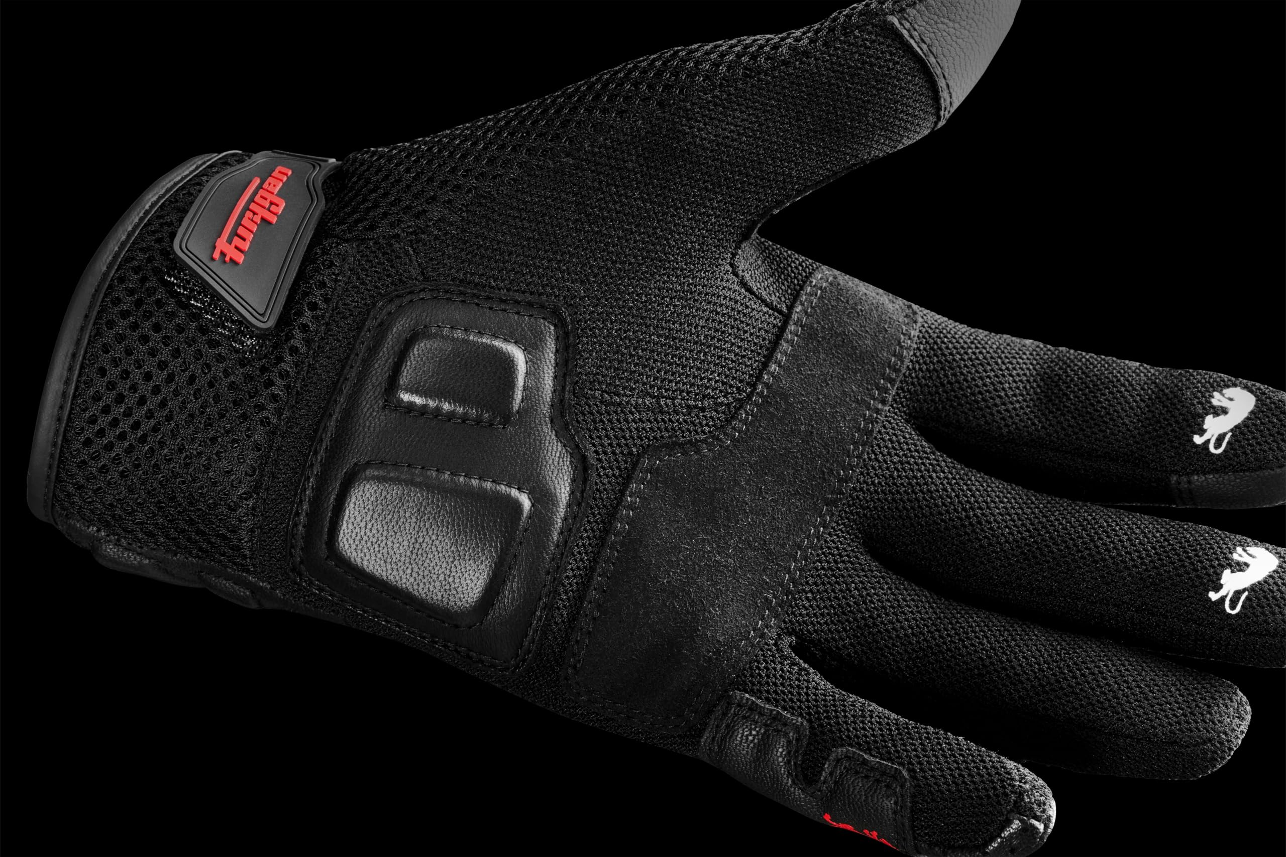 Furygan TD12 EVO – rękawice motocyklowe dla mężczyzn – powierzchnia dłoni 100% skóra – funkcja ekranu dotykowego – komfort – letnie rękawiczki – oddychające i lekkie