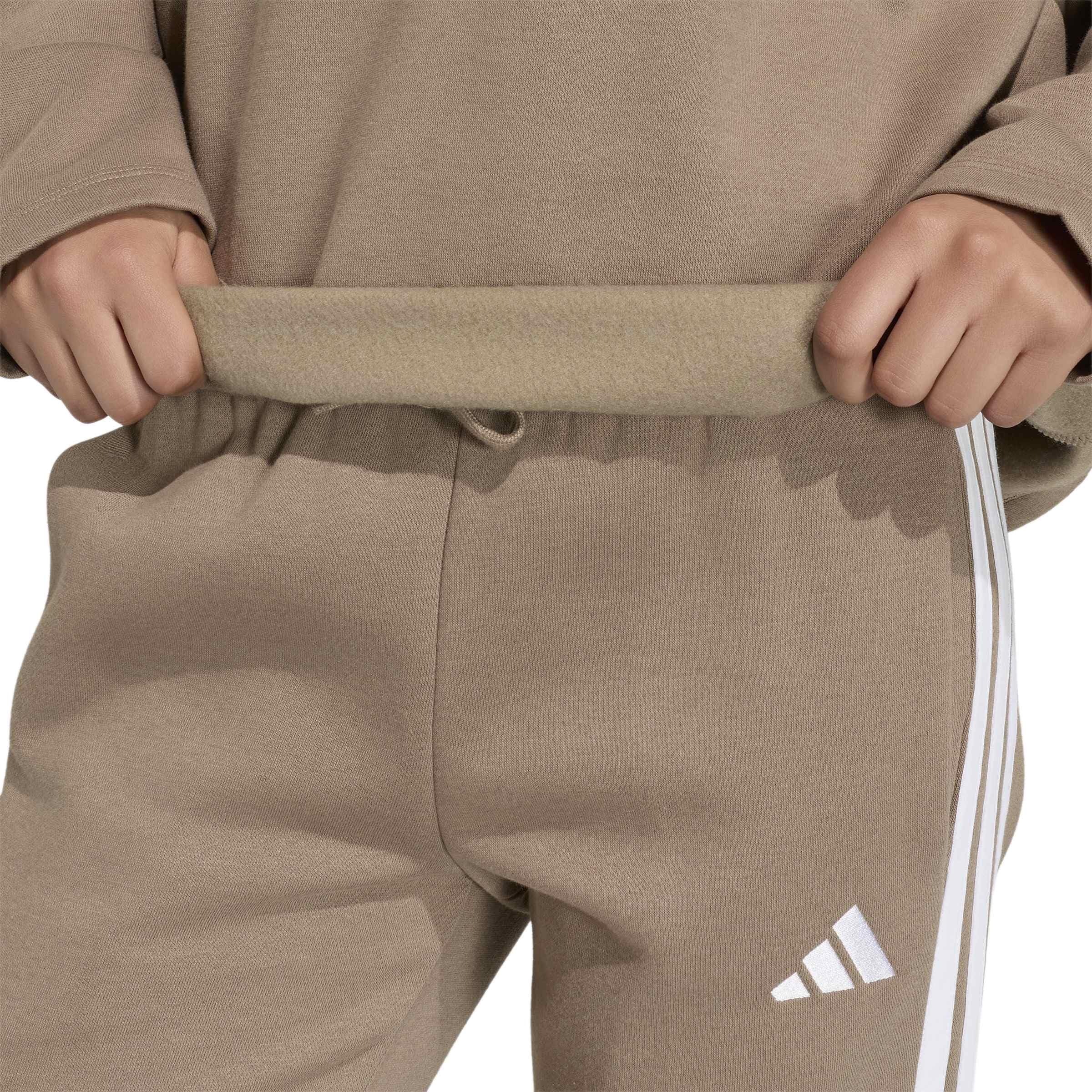 adidas Kobiety Essentials Linear Fleece Polo Sweatshirt, Khaki Six/white, XS