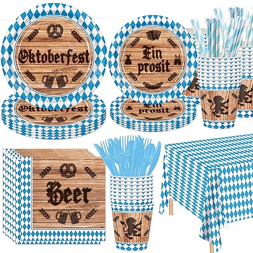 161 Oktoberfest Party Supplies Dinnerware Set - Bavarian German Design