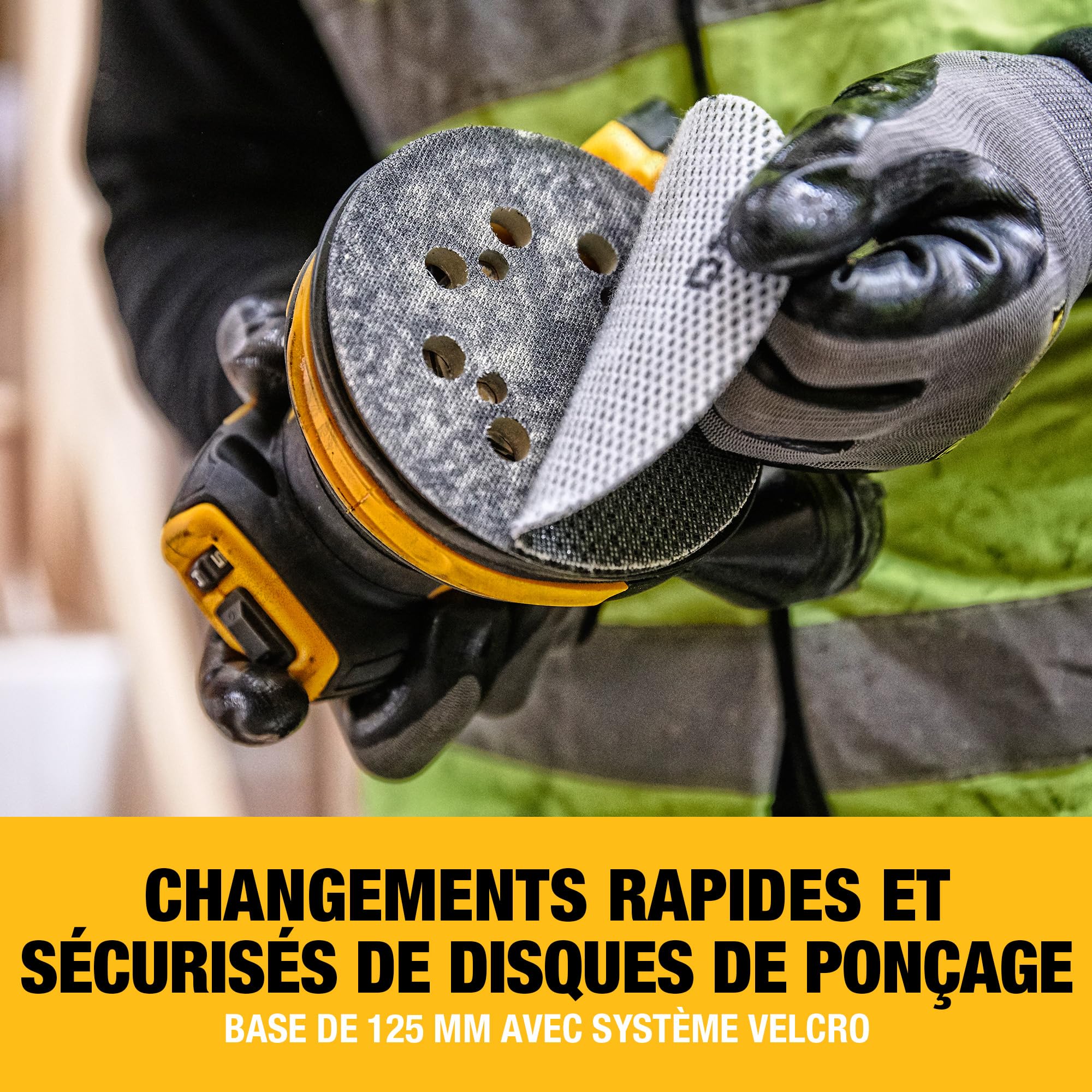 DEWALT - Ponceuse excentrique sans fil XR 18V Brushless, 125mm, Unité nue, DCW210N-XJ