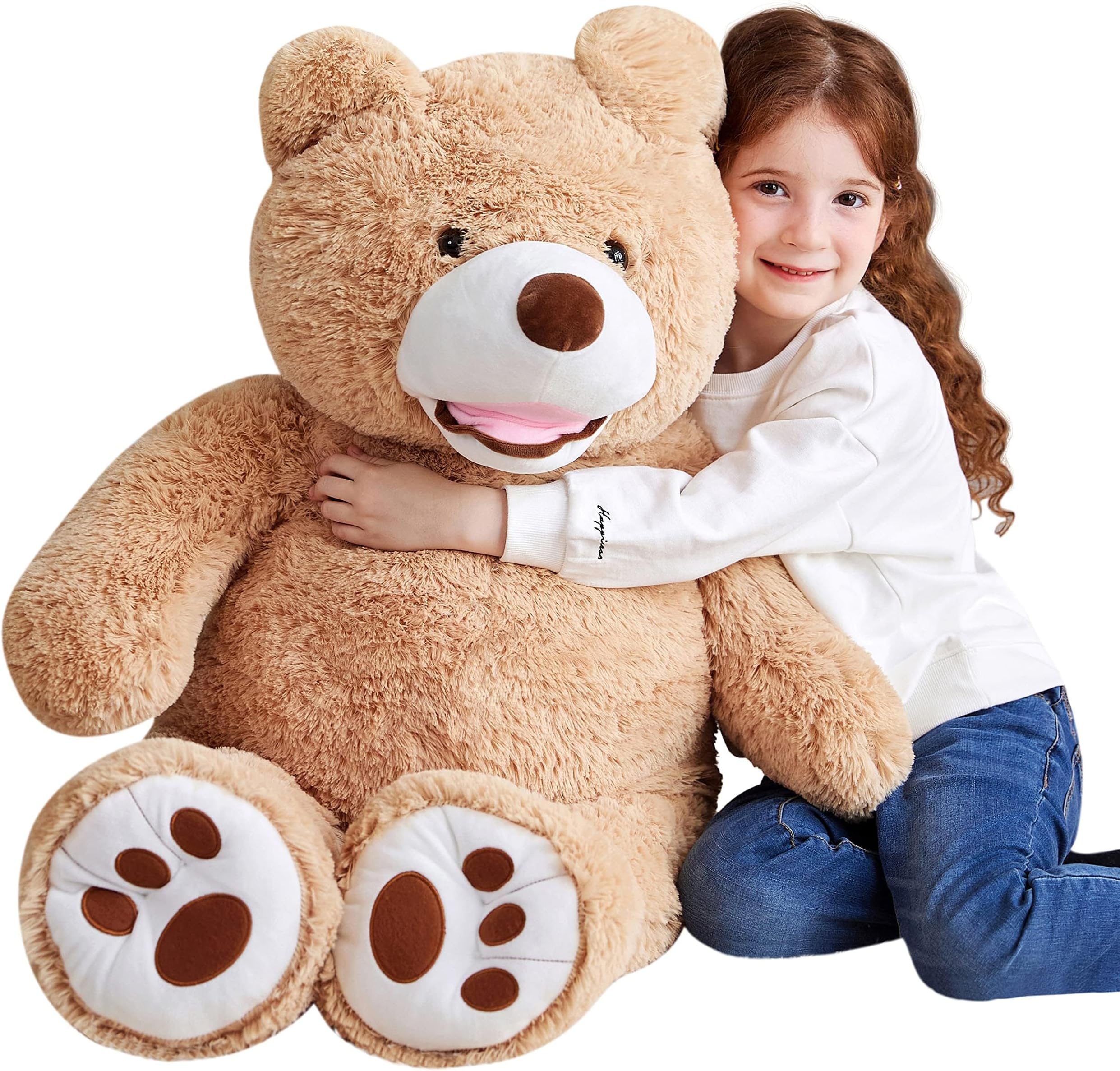 EARTHSOUND Giant Teddy Bear Stuffed Animal - 39" Large Plush Toy Big Soft Toys - Huge Life Size Jumbo Cute Bears - Gifts for Kid (Brown, 39 inches)