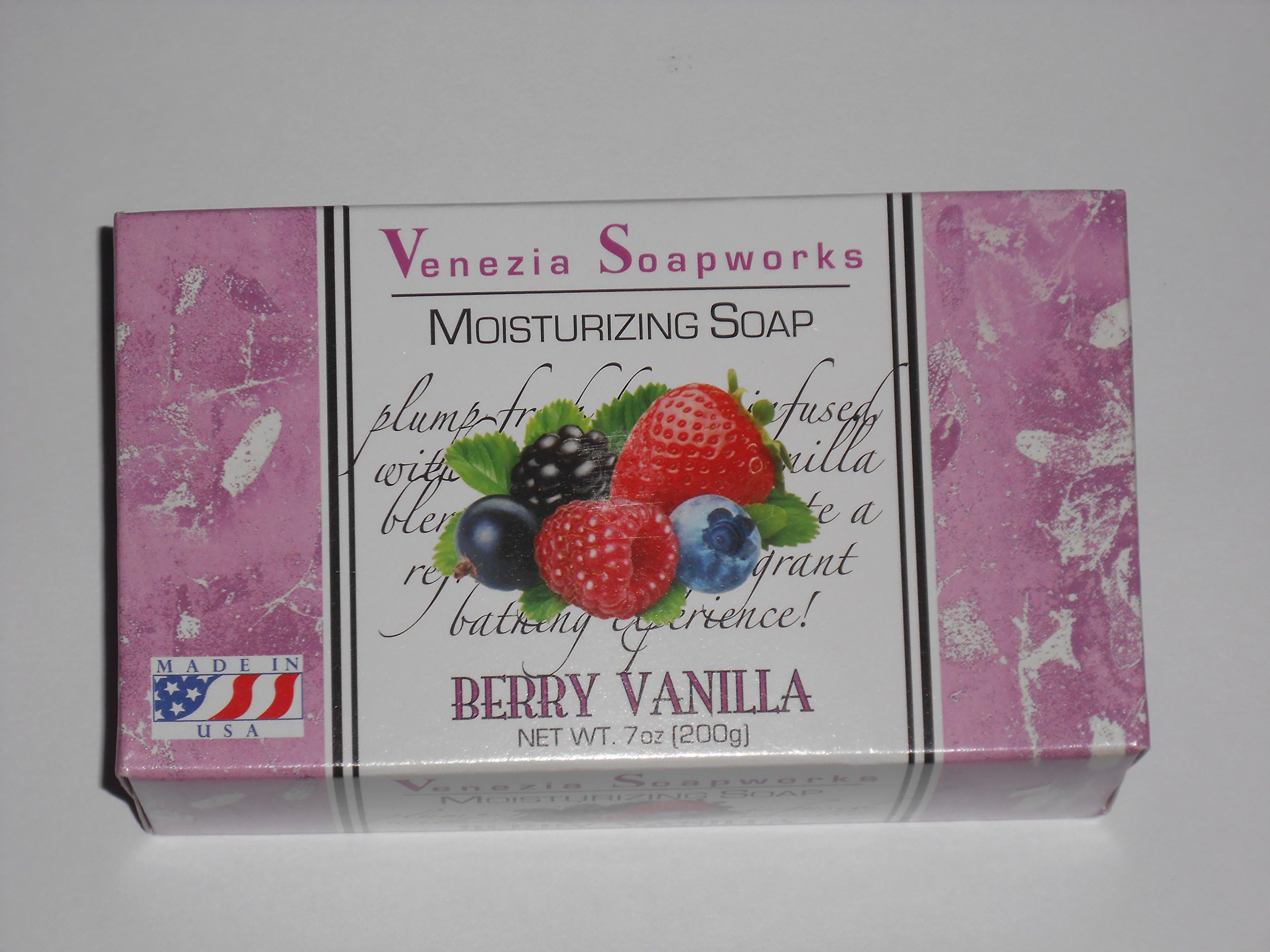 Venezia Soapworks Moisturizing Soap "Berry Vanilla" 7 oz (Pack of 4)