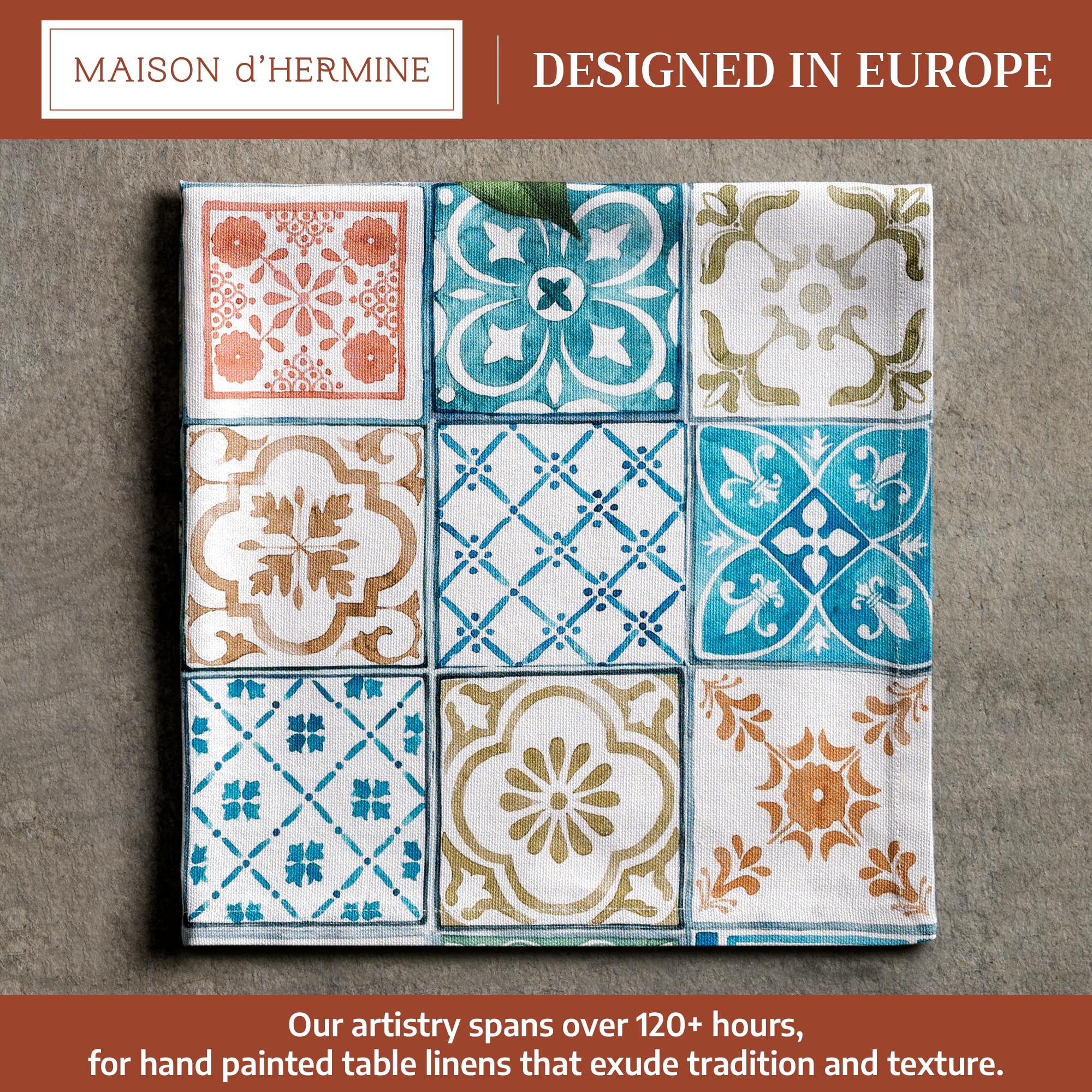 Maison d' Hermine Servilletas de Tela, 100% algodón, Juego de 4 servilletas Decorativas Lavables para Regalos del día de la Madre, hogar, Boda, Banquete, agrume, Primavera/Verano (45 cm x 45 cm)
