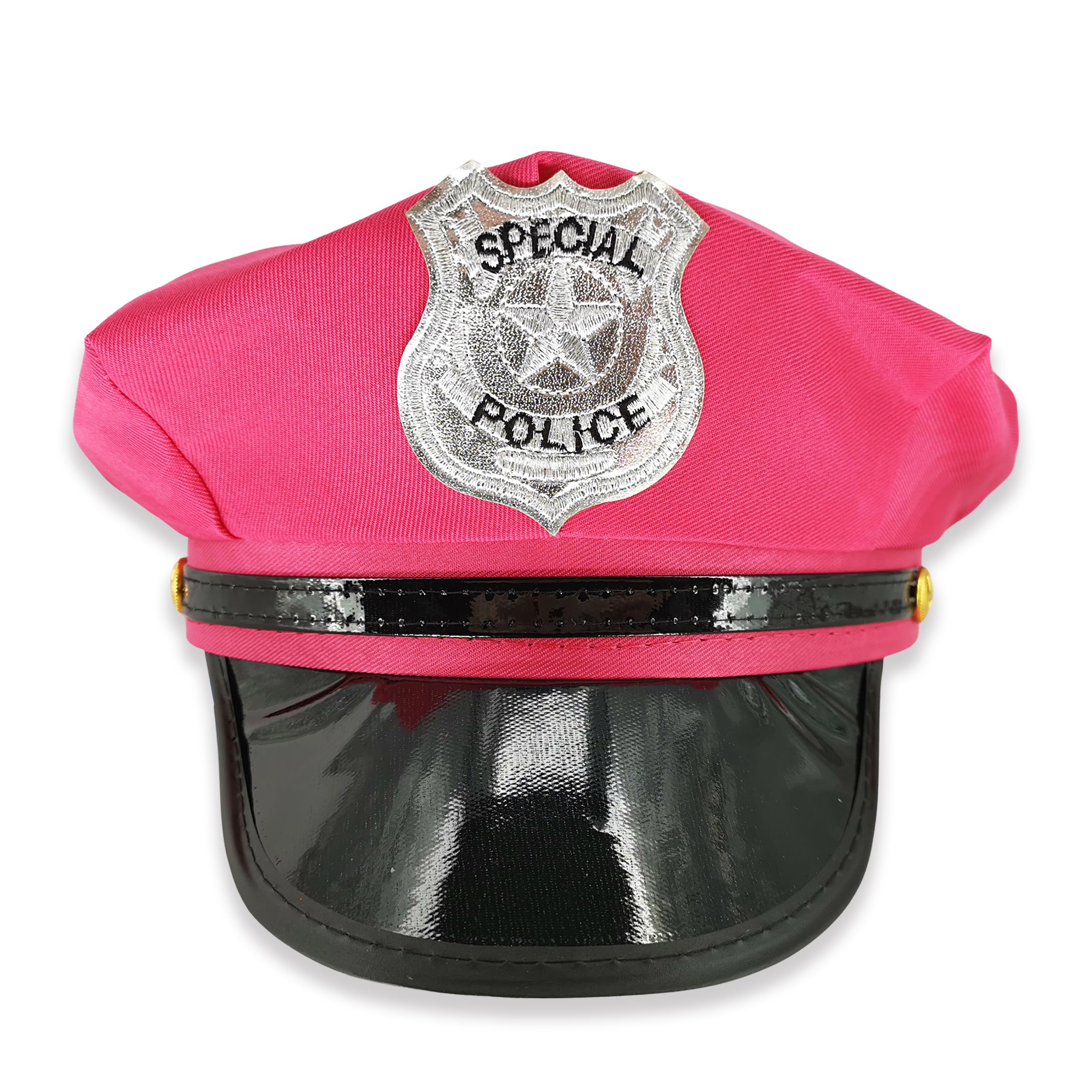Pohotobooth Props Ltd Party Captain Police Hat – Fancy Dress Nautical Party Accessory for Hen Do, Stag Night, Halloween, Festivals, Pride, Beach & Themed Event (Hot Pink Special Police)