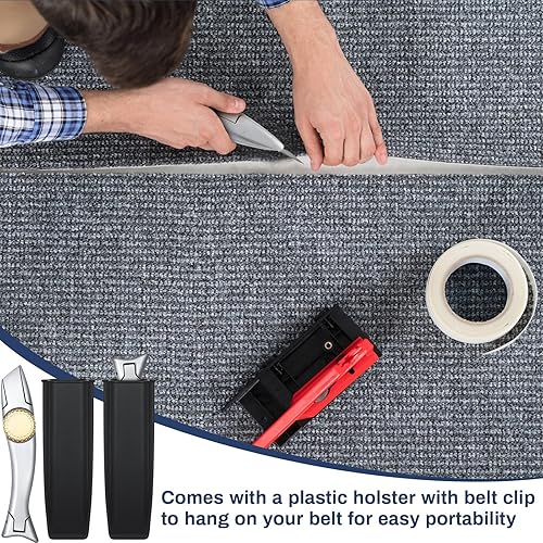 Miniatura 5 de WILLBOND Cuchillo de tiburón resistente, cuchillo de delfín, cuchillo de alfombra, cuchillo para techos, cuchillo de utilidad con 30 cuchillas de