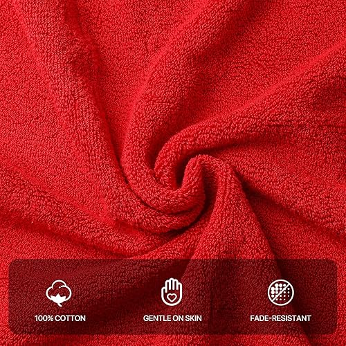 Miniatura 5 de MoNiBloom Juego de 4 toallas de baño 100% algodón para baño, hogar, hotel, spa, gimnasio, yoga, ducha, altamente absorbentes, ultra suaves, de