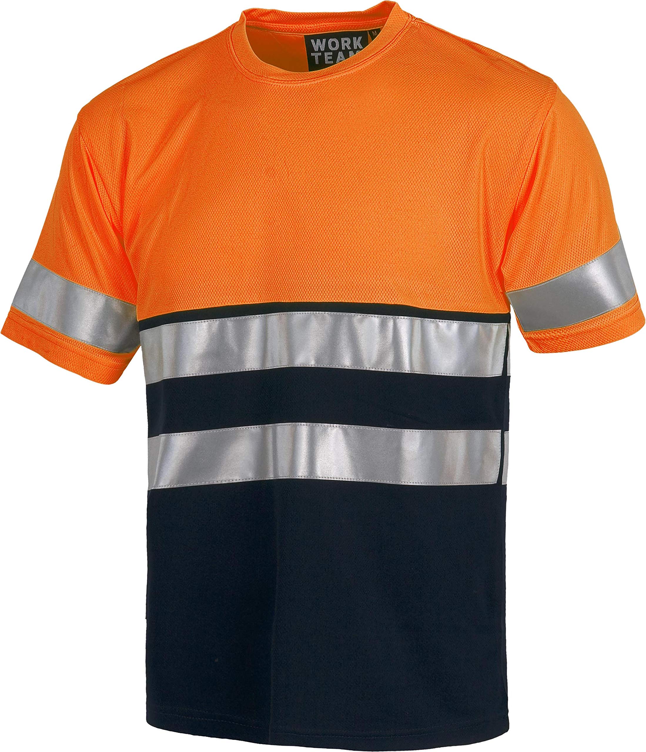 WORKTEAM Camiseta Manga Corta Alta Visibilidad EN ISO 20471 Tallas Grandes