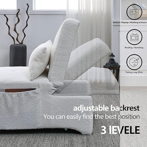 Miniatura 4 de Silla para dormir cama extraíble convertible 4 en 1 sofá otomano plegable multifunción cama extraíble respaldo ajustable silla de cama individual