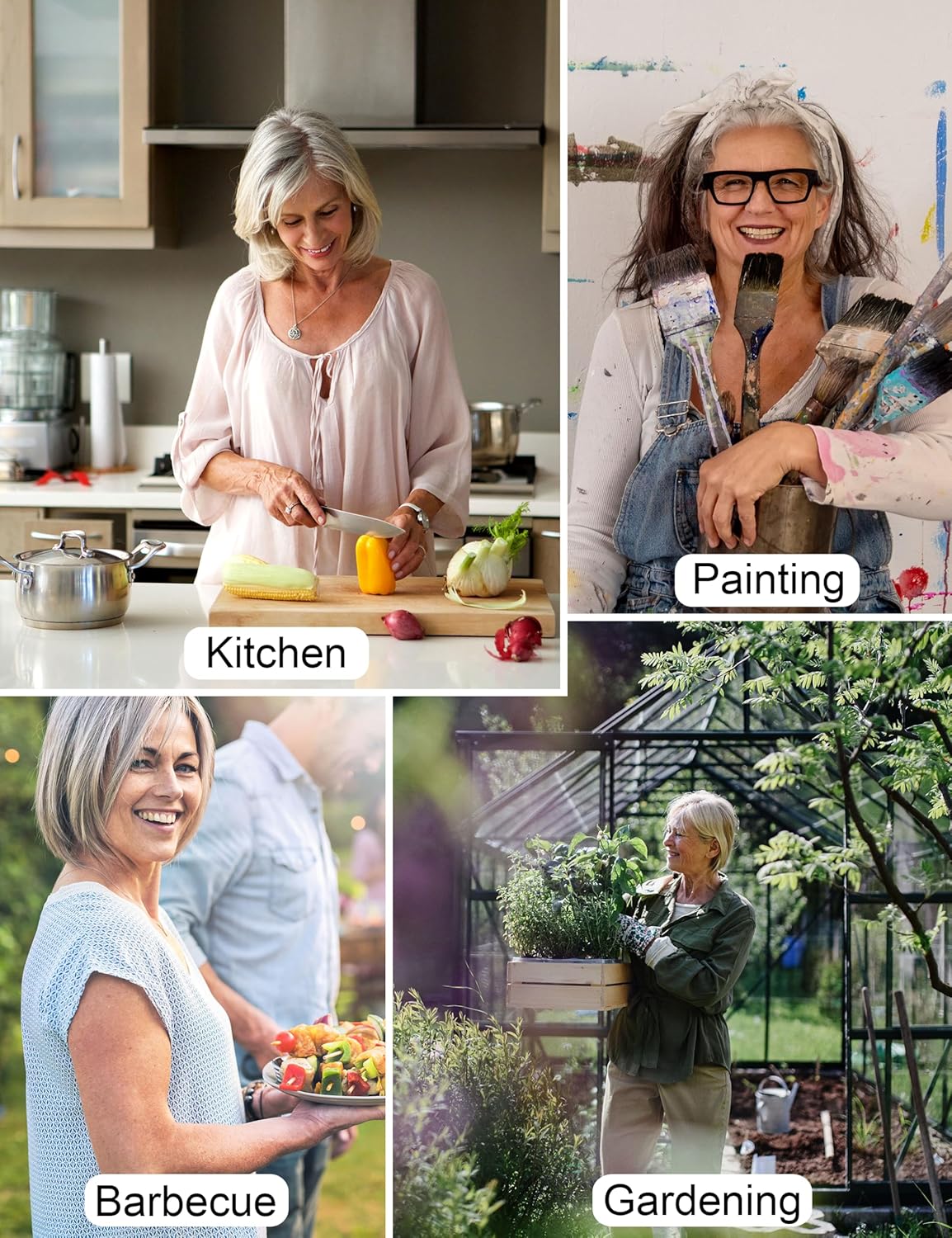 APRONNER Comfortable Water Repellent Cross Back Aprons for Women with Pockets for Cooking Kitchen Baking Adjustable Unisex - Image 5